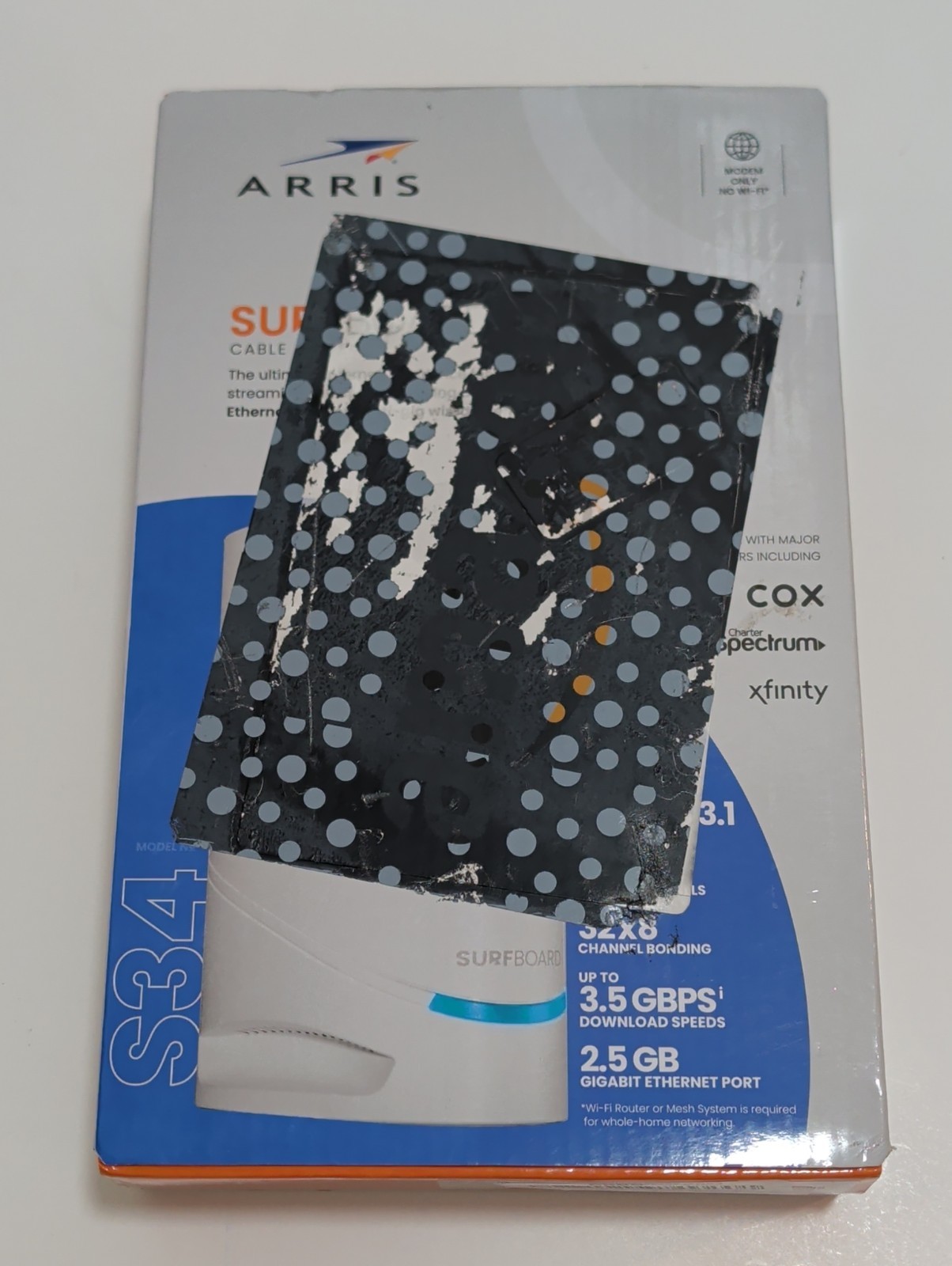 ARRIS S34 SURFboard DOCSIS 3.1 Multi-Gigabit Cable Modem 2.5 Gbps Ethernet Port