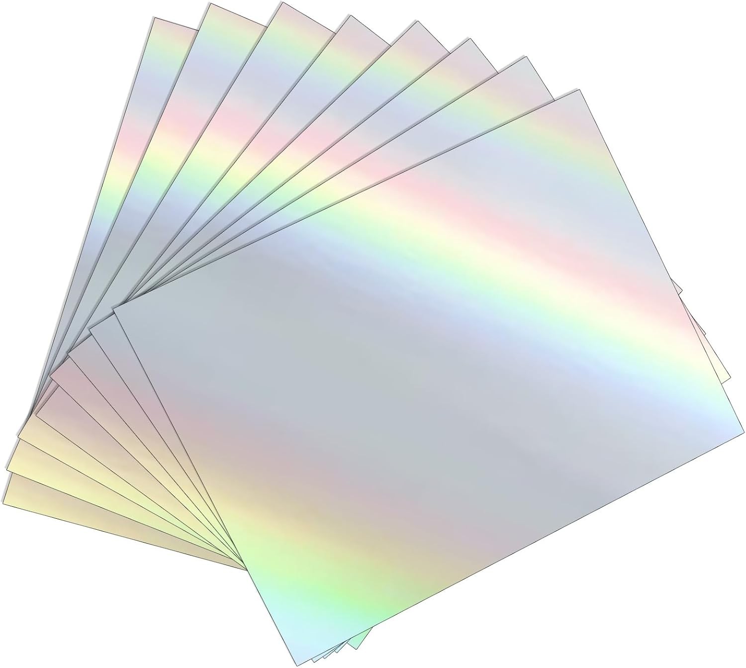 Printable Vinyl Holographic Sticker Paper Waterproof Self-Adhesive (Silver), 25