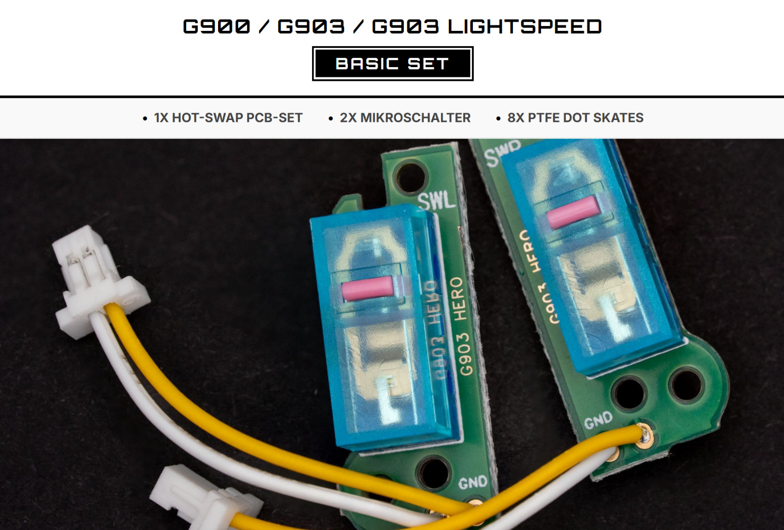 Hot Swap PCB for Logitech G900 G903 Lightspeed | Replacement Part | Silent Gaming Mouse
