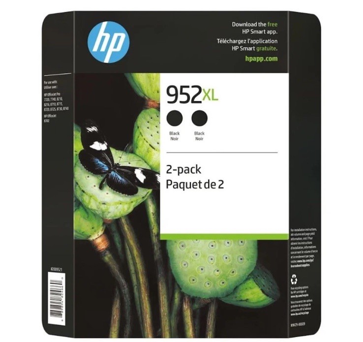 NEW GENUINE HP 952XL 2-PACK BLACK Ink Cartridges N9K29BN Expired 04/2019