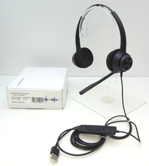 HP 767G0AA Poly EncorePro 320 USB Stereo Computer Headset with USB-A Plug - NEW