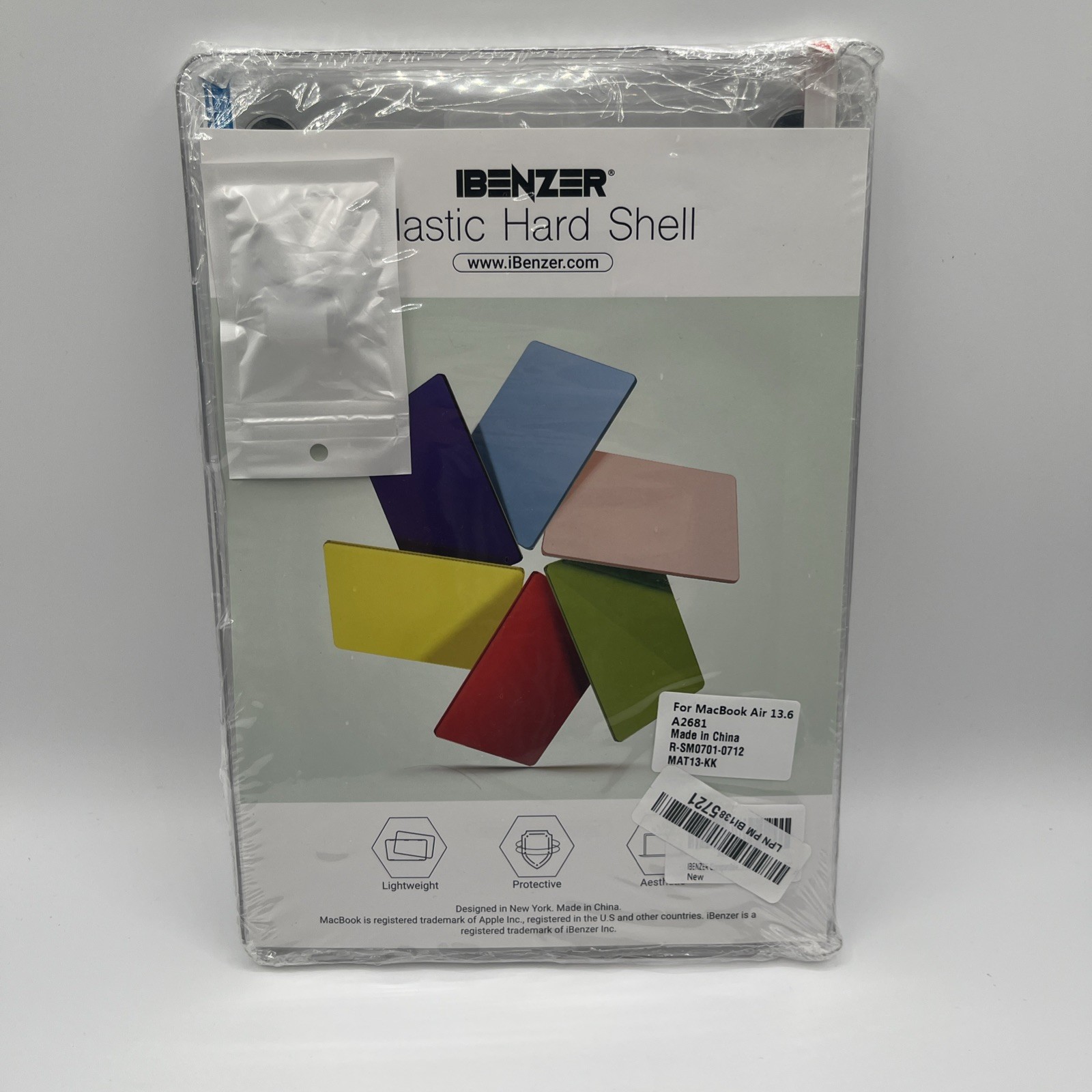 IBENZER Hard Shell Case for MacBook Air 13" Plastic Clear Case - New