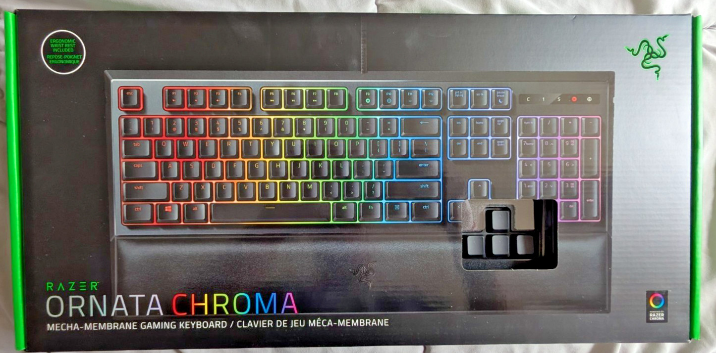 RAZER ORNATA CHROMA MECHA-MEMBRANE GAMING KEYBOARD (SEALED, VERSION 1)