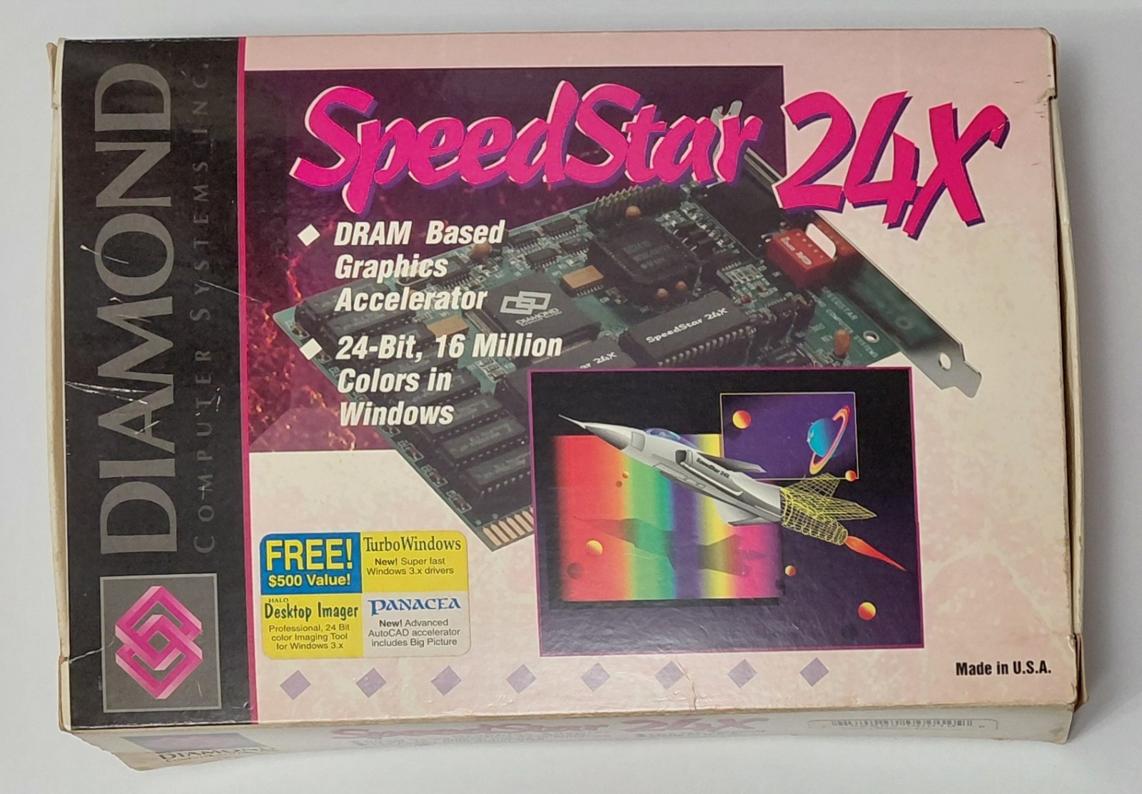 Diamond SpeedStar 24X ISA Graphics Card (WDC WD90C31, 1MB, 1992, Original Box)