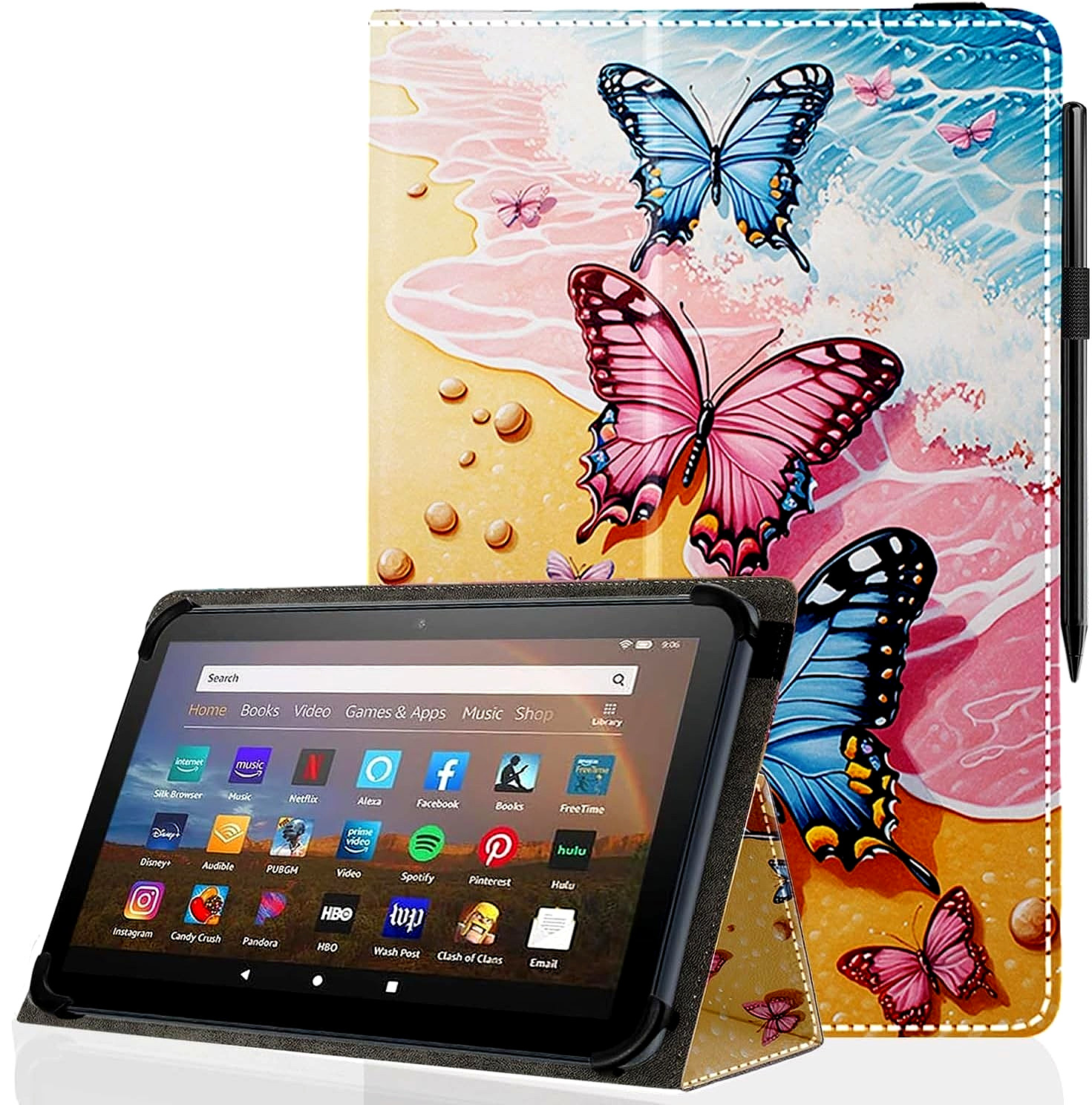 Universal 10 10.1 Inch Android Tablet Case,Slim Folding Stand Cover for All 9"-1