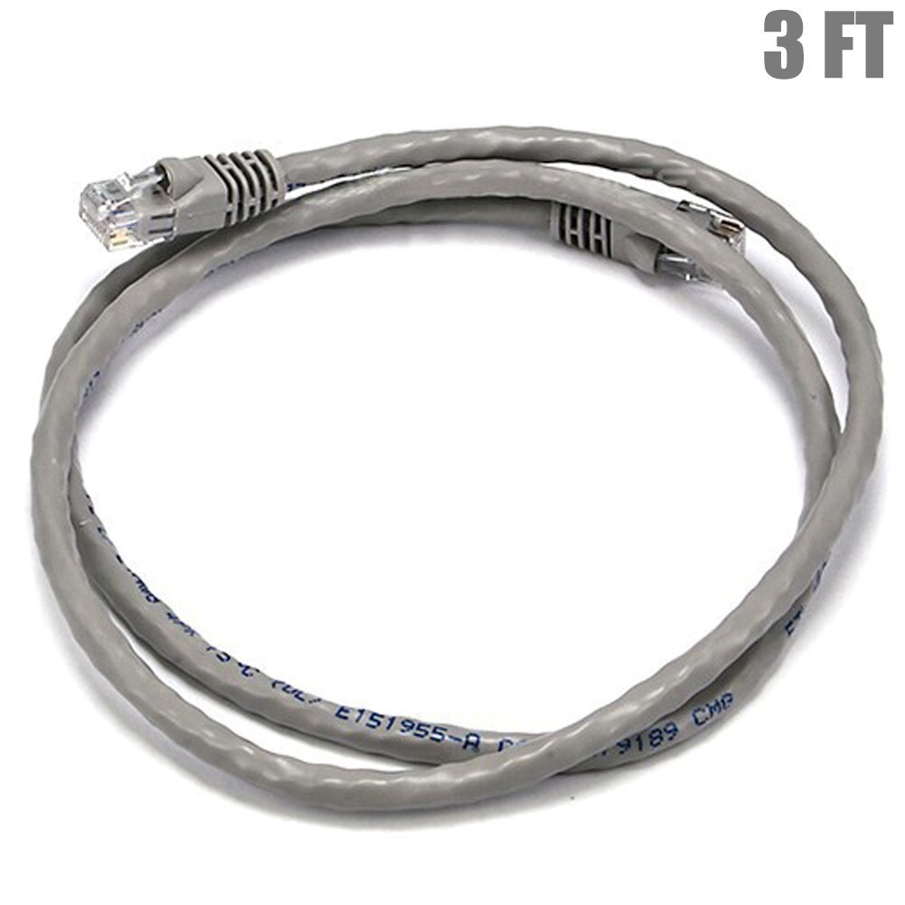 3FT Cat6 RJ45 Ethernet LAN Network UTP Crossover Cable Copper Wire 550MHz Gray