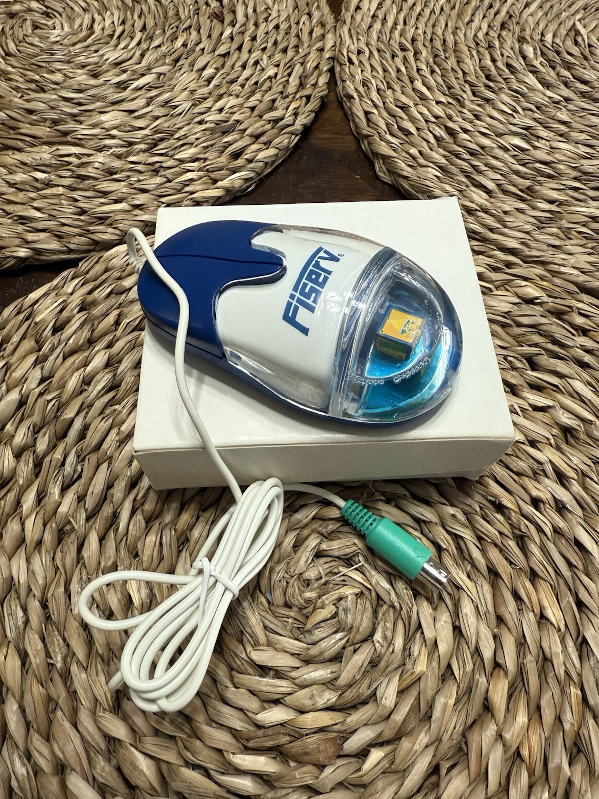Rare Vintage AQUA Water Ball Mouse PS2 Digital Investor FISERV