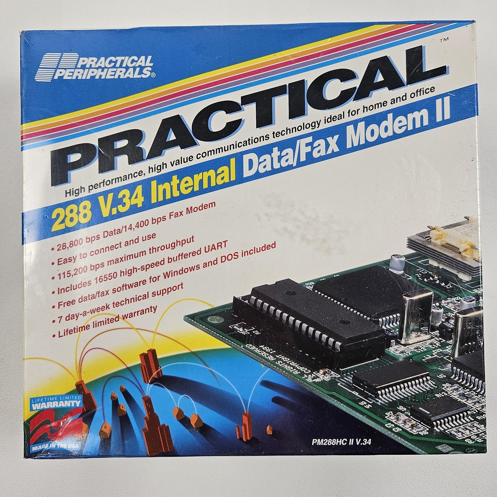 Vintage Practical Peripherals 288 V.34 ISA Internal Fax Modem PM288HC II USA