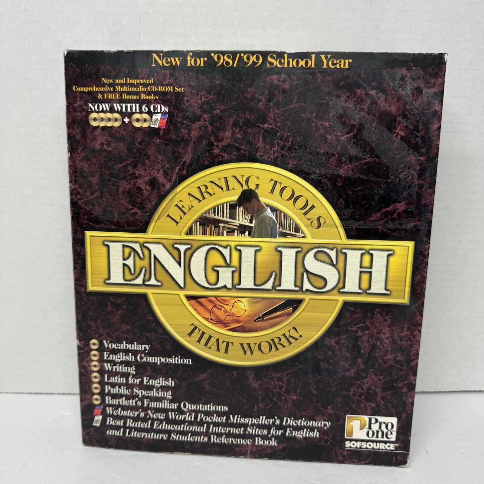 PRO ONE SOFSOURCE ENGLISH TUTOR IN A BOX 6 CDs WINDOWS