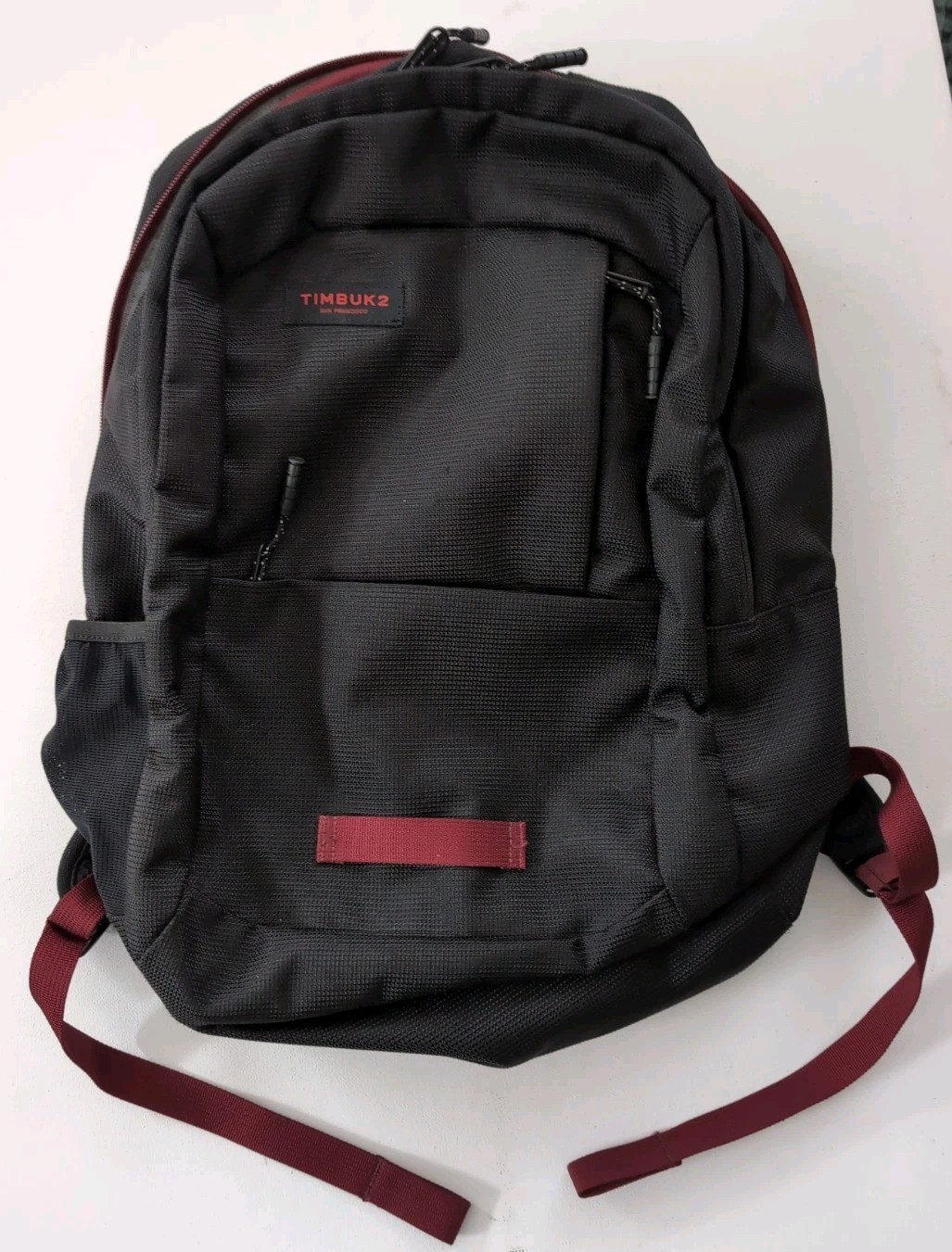 Timbuk2 Parkside OS Black/Red Devil Laptop Backpack NWOT