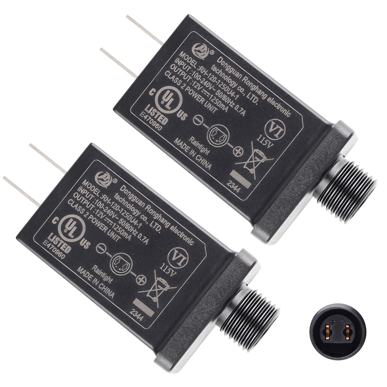 Lorvain 2PCS Replacement Yard Inflatable Adapter 12V 1.25A | Class 2 Power Su...