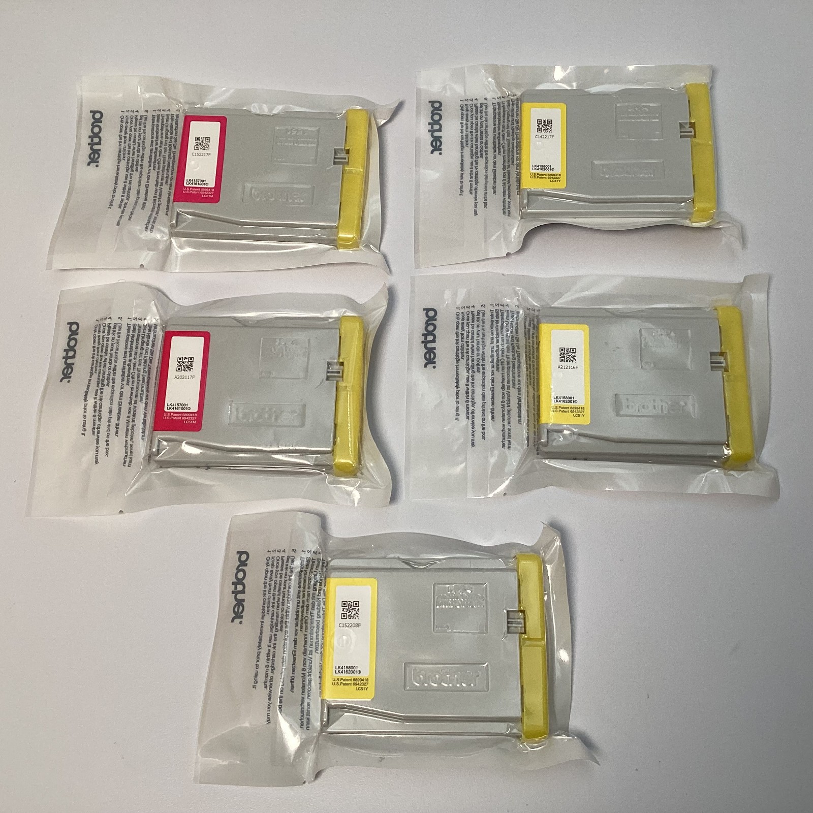 Brother LC51 Ink Cartridge Lot 3x Yellow LC51Y 2x Magenta LC51M Sealed Expired