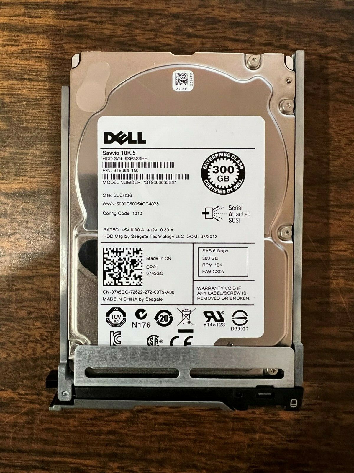Compatible Dell 745GC 0745GC 300GB2.5inSAS W/ Plateau Chariot Pas pour PC Ou PS4