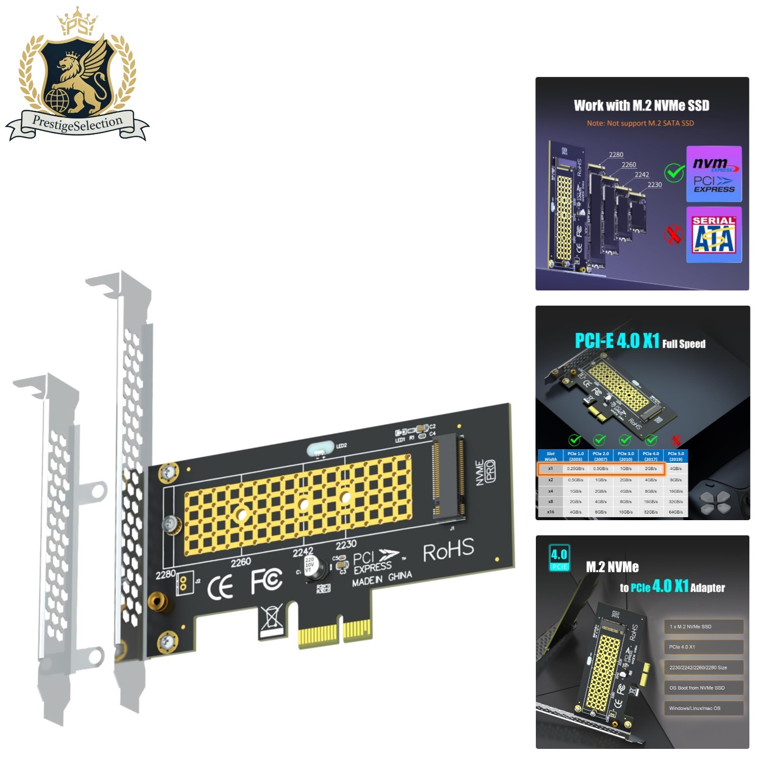 Upgrade Your PC with PA09-X1 M.2 NVMe to PCIe Adapter - Lifetime Support