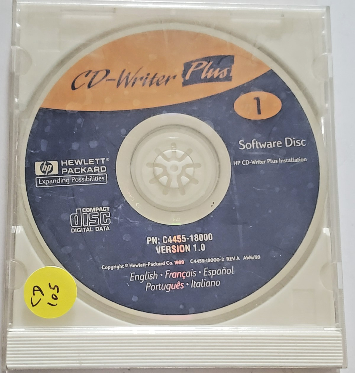 1999 HP CD-Writer Plus version PN: C4455-18000   CD#105