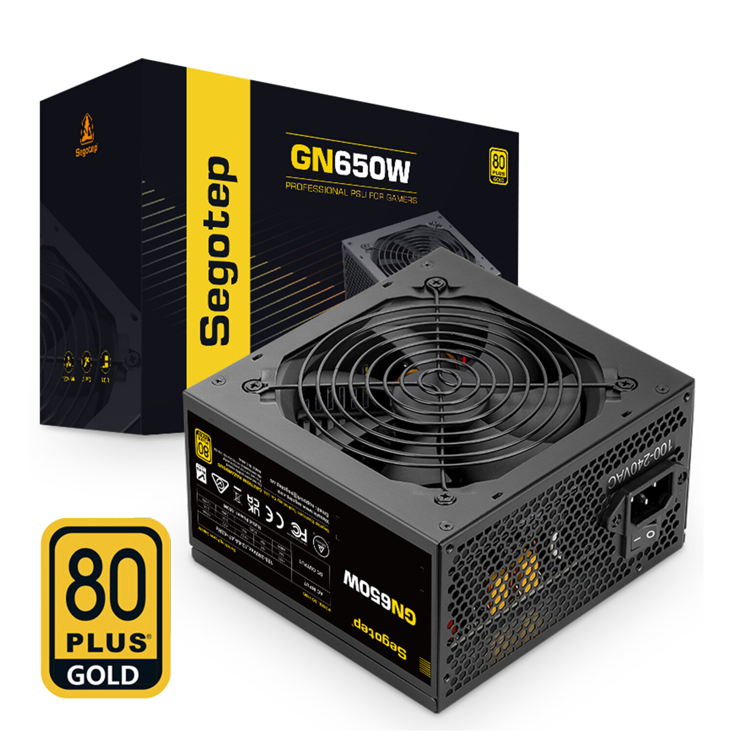 Segotep 650W Non-Modular Power Supply 80 Plus Gold  ATX Gaming PC Case PSU