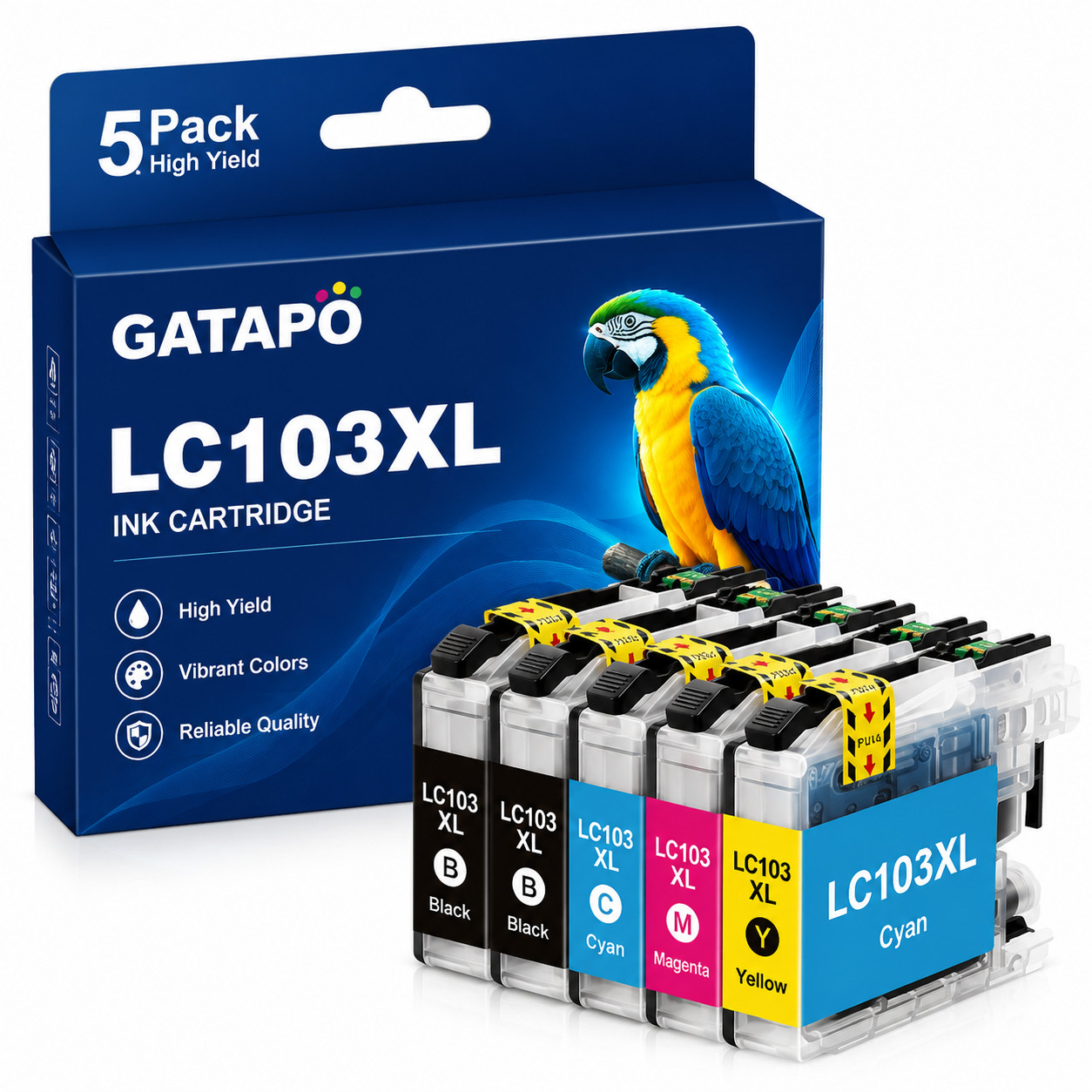 5 Pack LC103XL  Ink Cartridges Compatible Ink Cartridge for  DCP-J152W MFC-J245