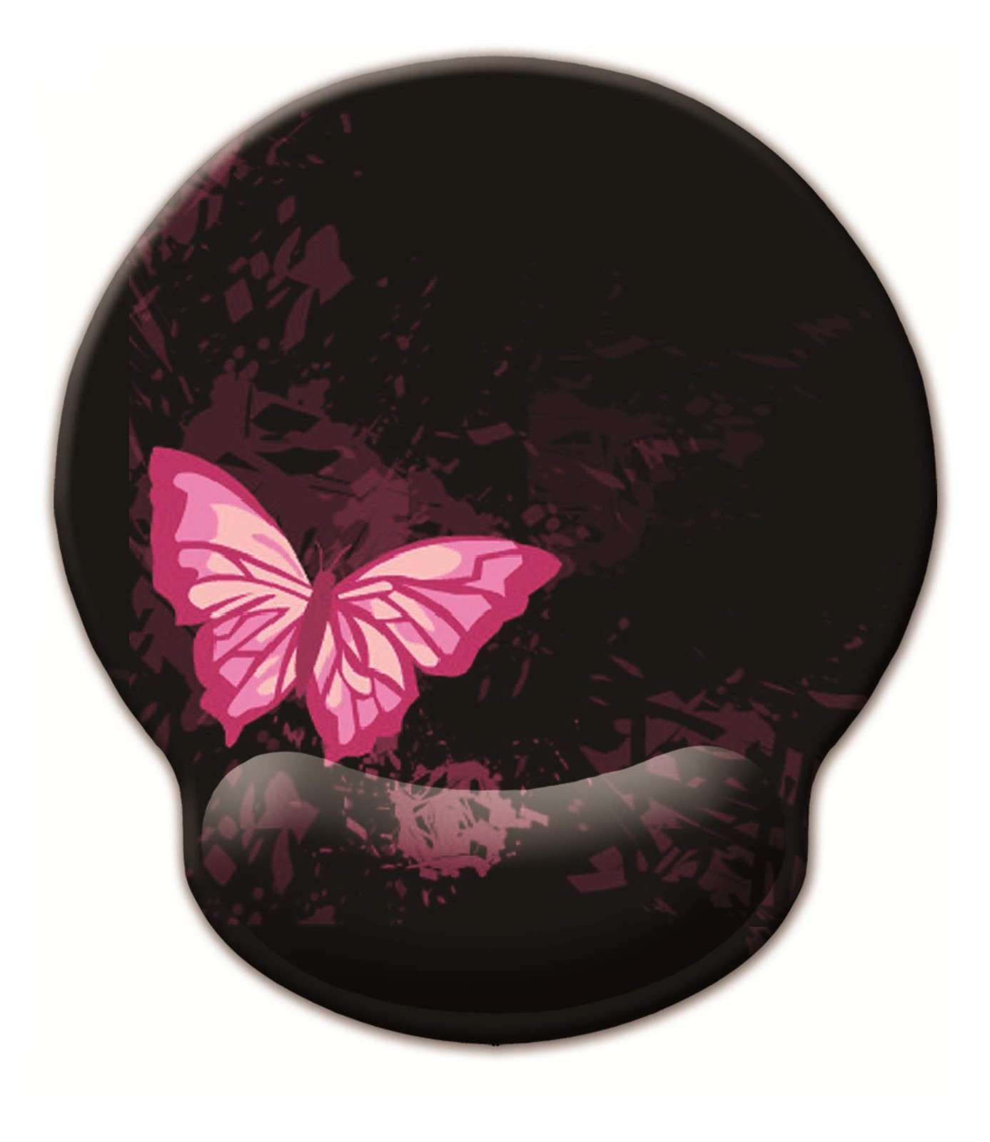 Ergonomic Mouse Pad Wrist Rest Support, Gel 9L x 9W inches, Purple Butterfly
