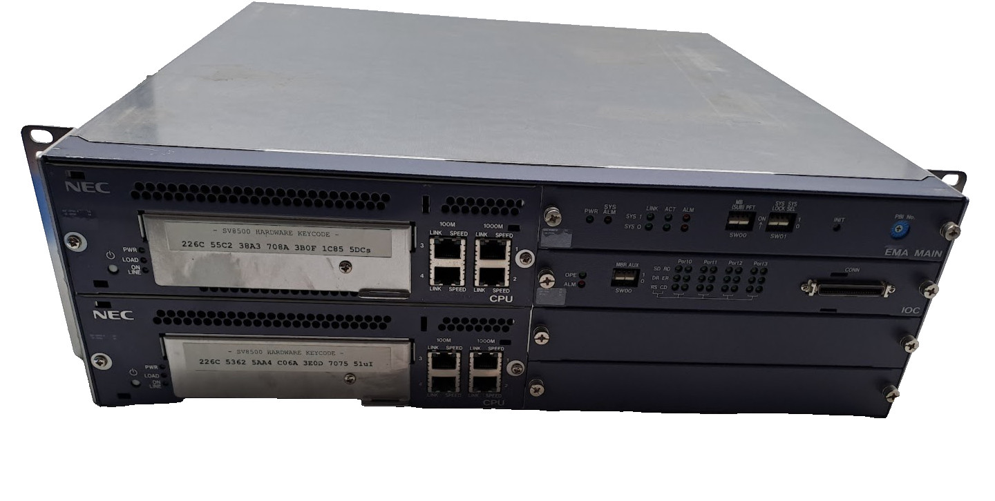 NEC SN8154 BCSEA-A, 2X 48VDC Power SUPPLY ,EMA SUB-A,2X EXB PIR,2XNEC SV8500 CPU