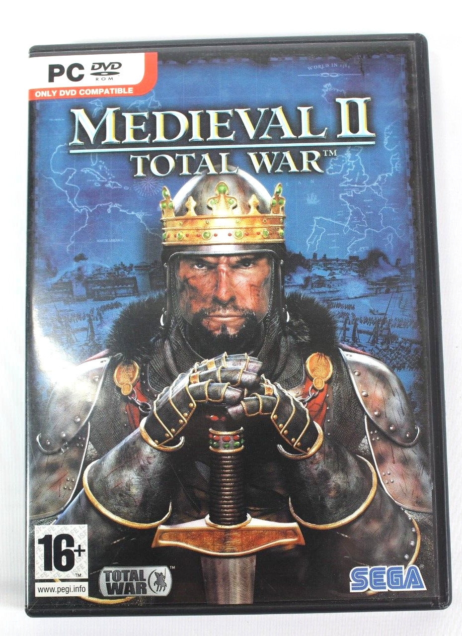 PC DVD-Rom Game Medieval II Total War Sega 2 Discs, Instructions, Case VG Cond.