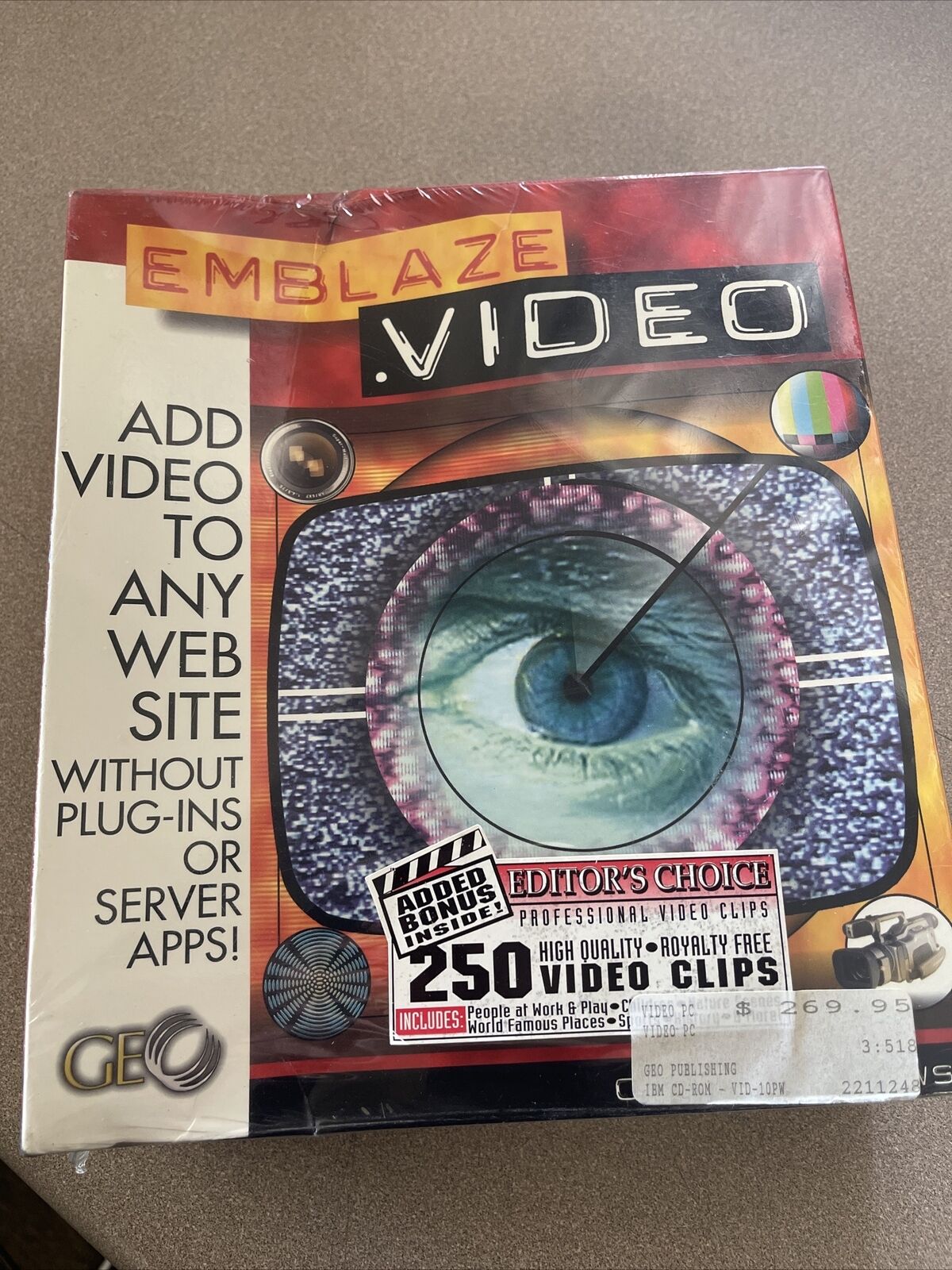 NEW-Emblaze Video Geo Windows PC Mac Software Disc Original Package Sealed 97