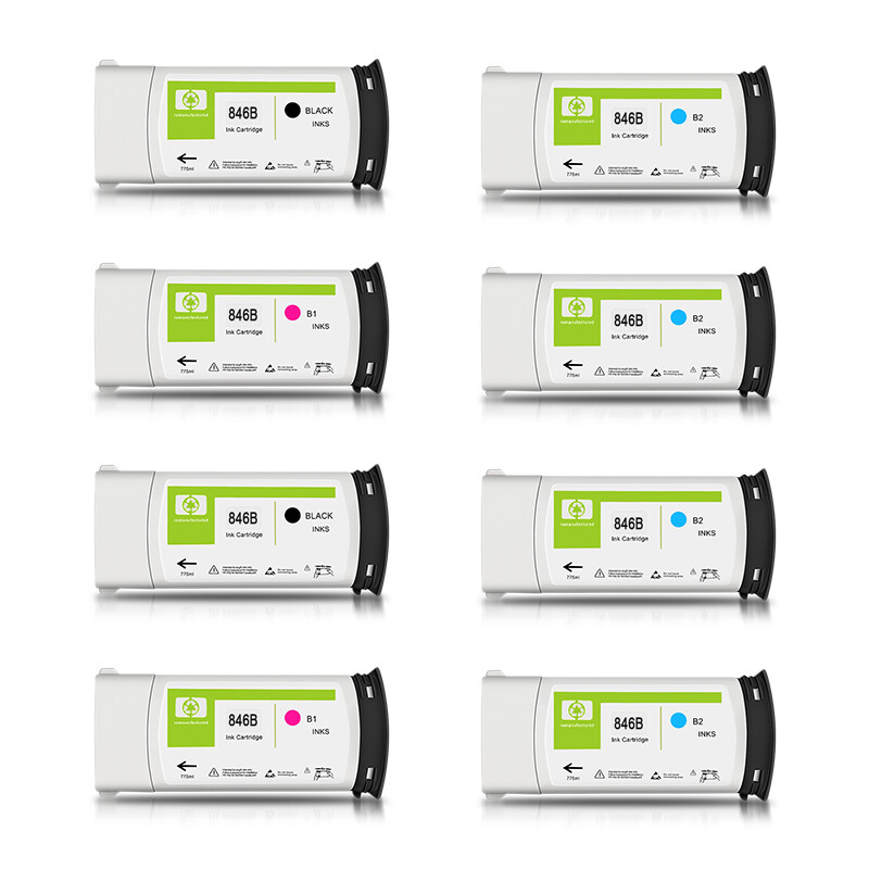 8PC For HP 846B Compatible Ink Cartridges For HP PageWide XL 8000 775ML/PC