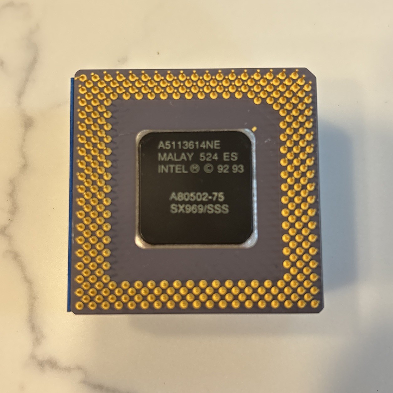 Vintage Intel Pentium A80502-75 Central Processing Unit