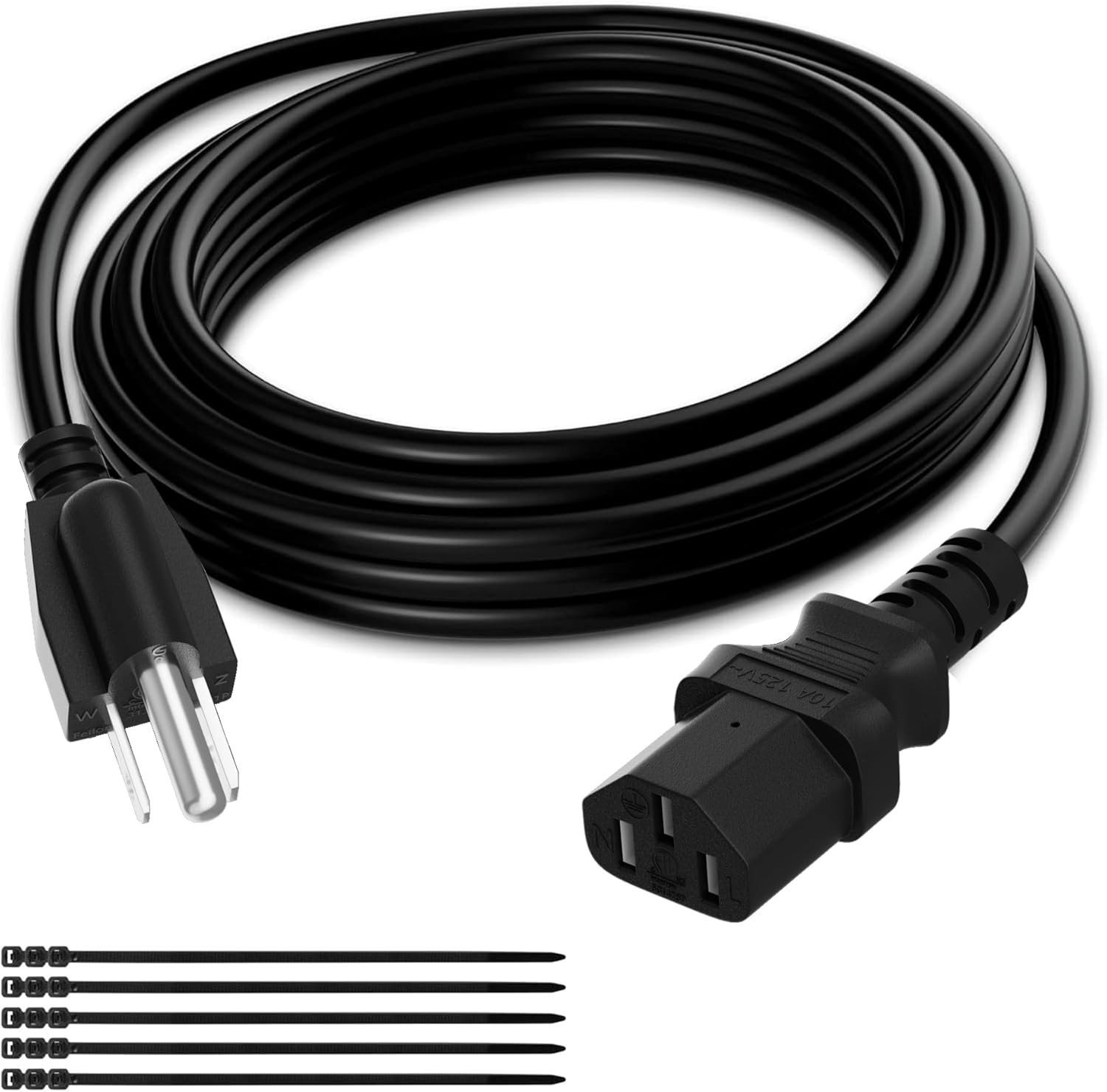 3-Prong Replacement Power Cord 35 Ft, Heatproof Flexible Durable AC Device Power