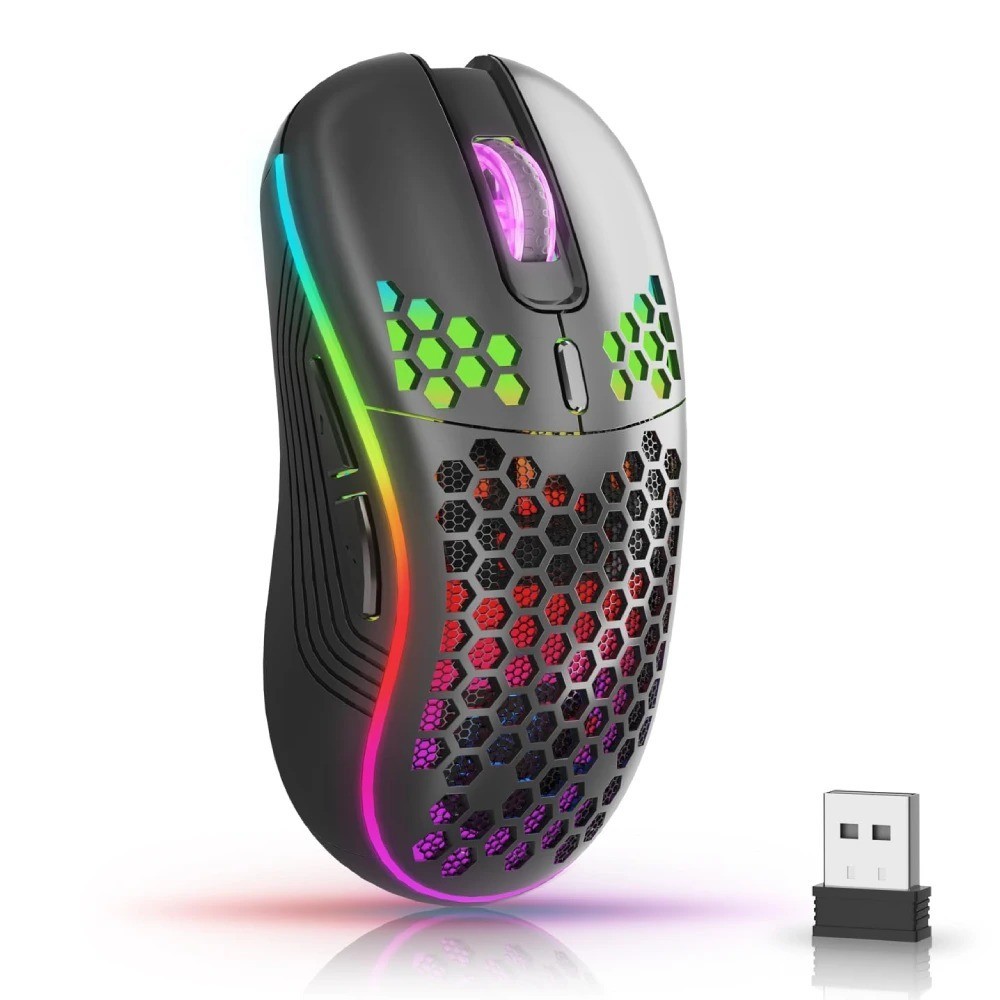 Wireless Mouse Gaming Rechargeable Optical Mouse Cordless 7 Color LED Backlit PC