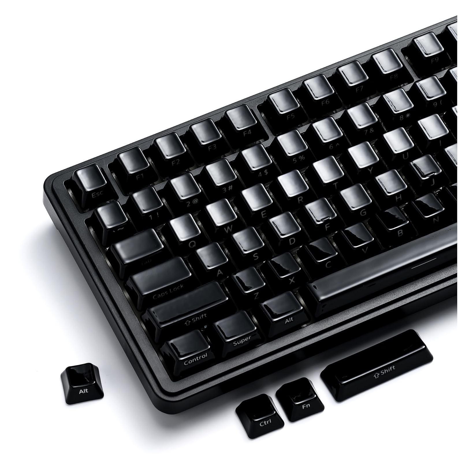 XVX Real Ceramic Keycaps Set 120 Keys Black Side Printed