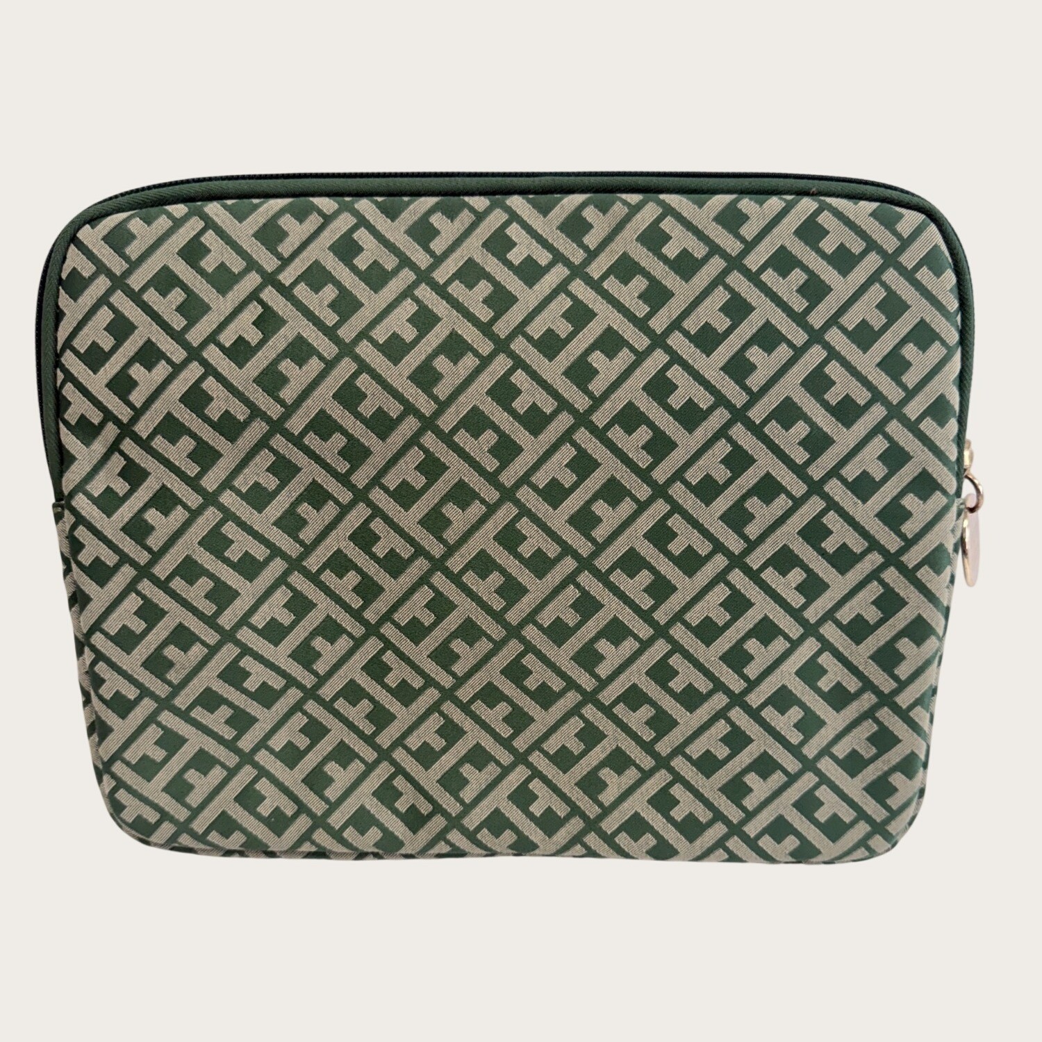 Tommy Hilfiger Green Tablet or Book Sleeve With Gold Hardware