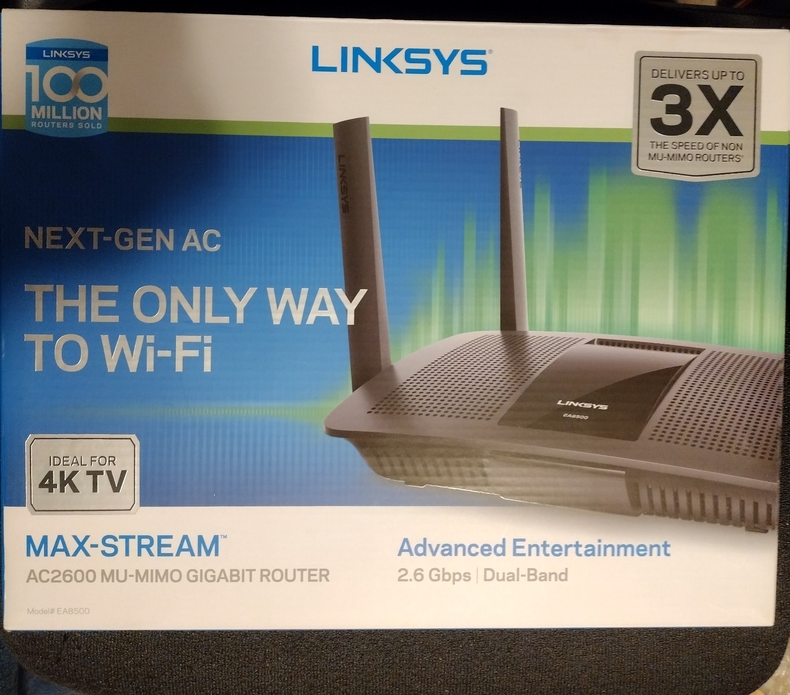 Linksys Max-Stream 4-Port Gigabit Wireless Router EA8500 - For parts/Not Working