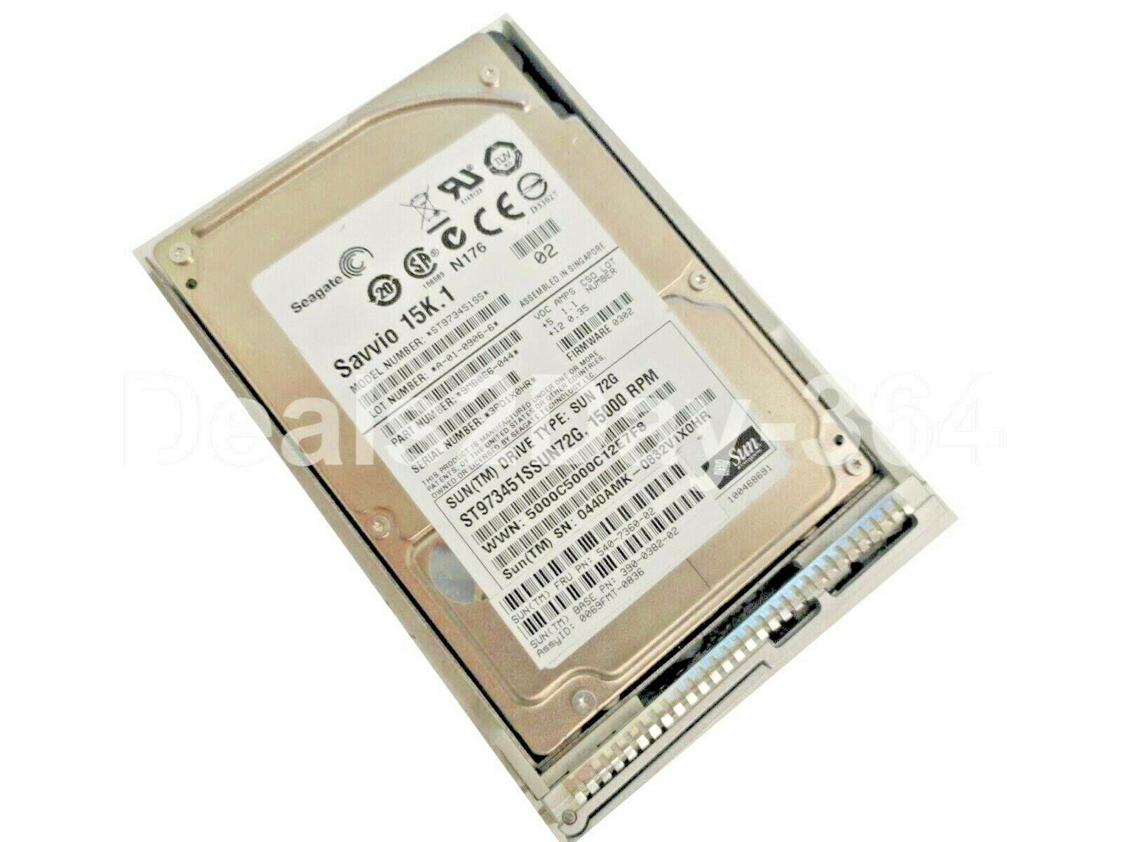Sun  72GB 15K RPM 2.5" SAS Hard Drive 540-7361  390-0382-02 W/ Caddy
