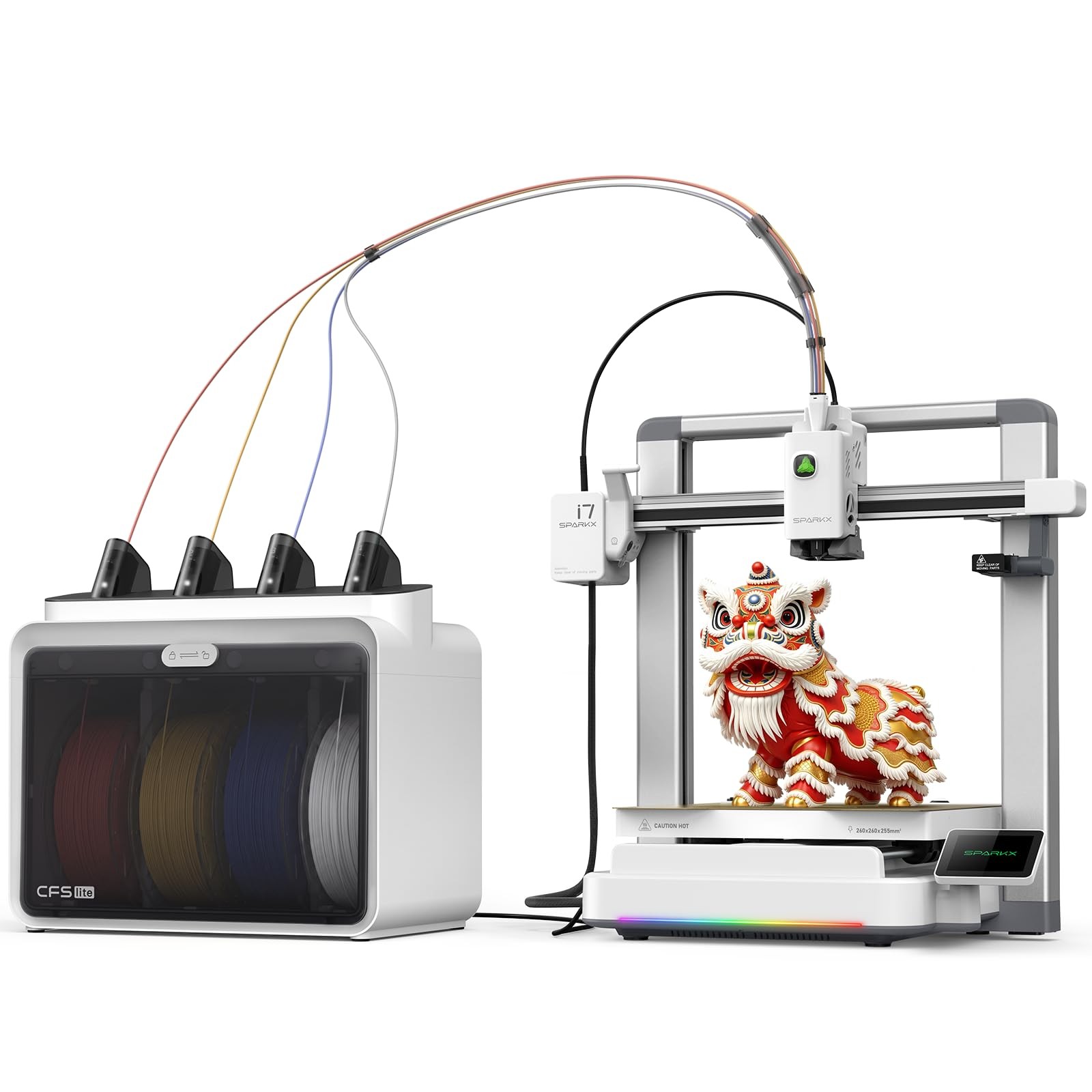 SPARKX i7 Combo Multi-Color 3D Printer, Auto Filament Management