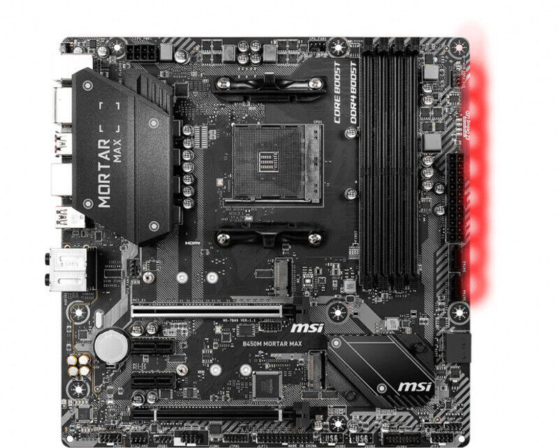 MSI B450M Mortar Max Motherboard AMD B450 Socket AM4 M- ATX 4xDDR4 1xM.2 HDMI