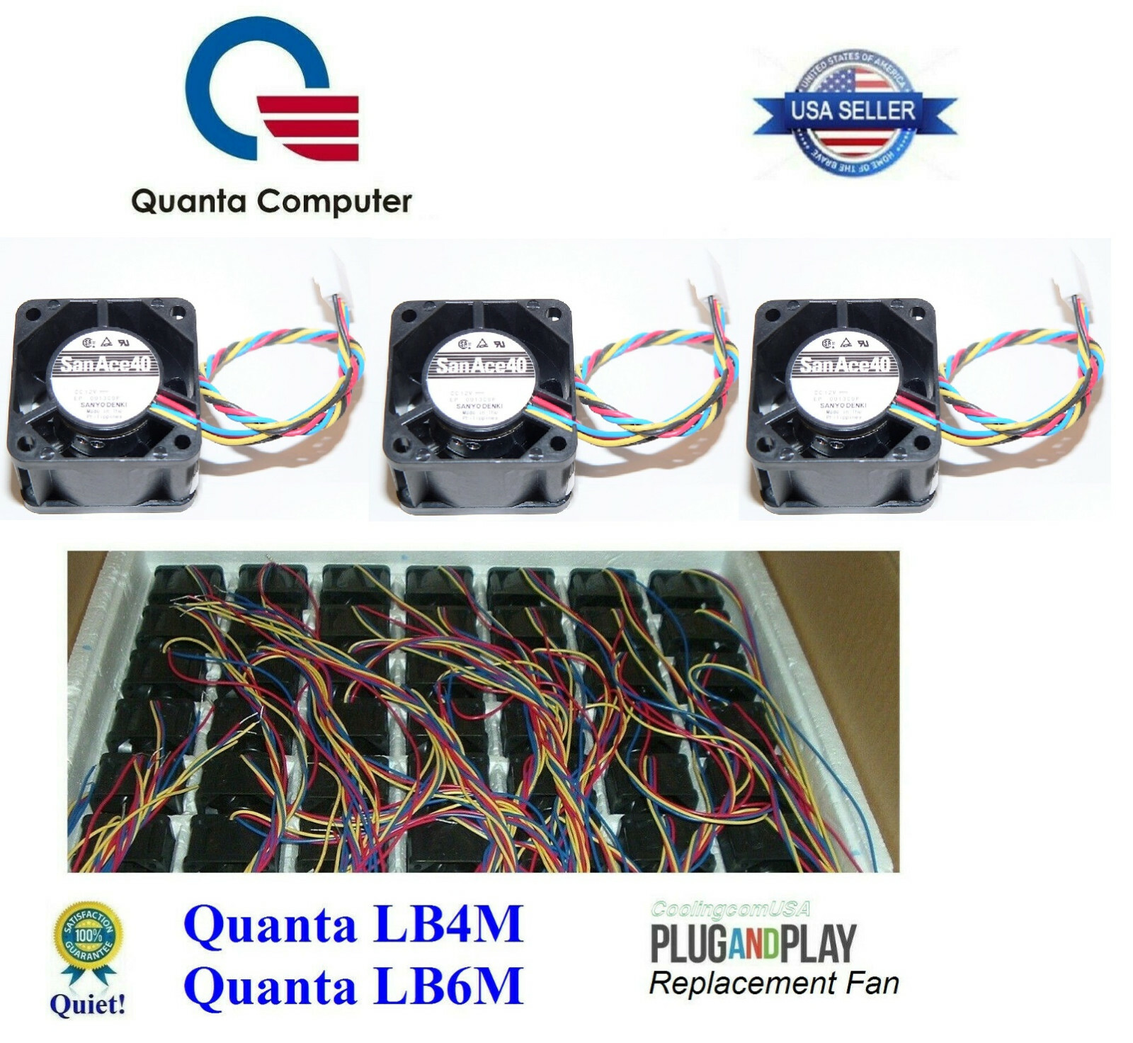 **Quiet** 3 Pack Replacement fans for Quanta LB4M LB6M Switch