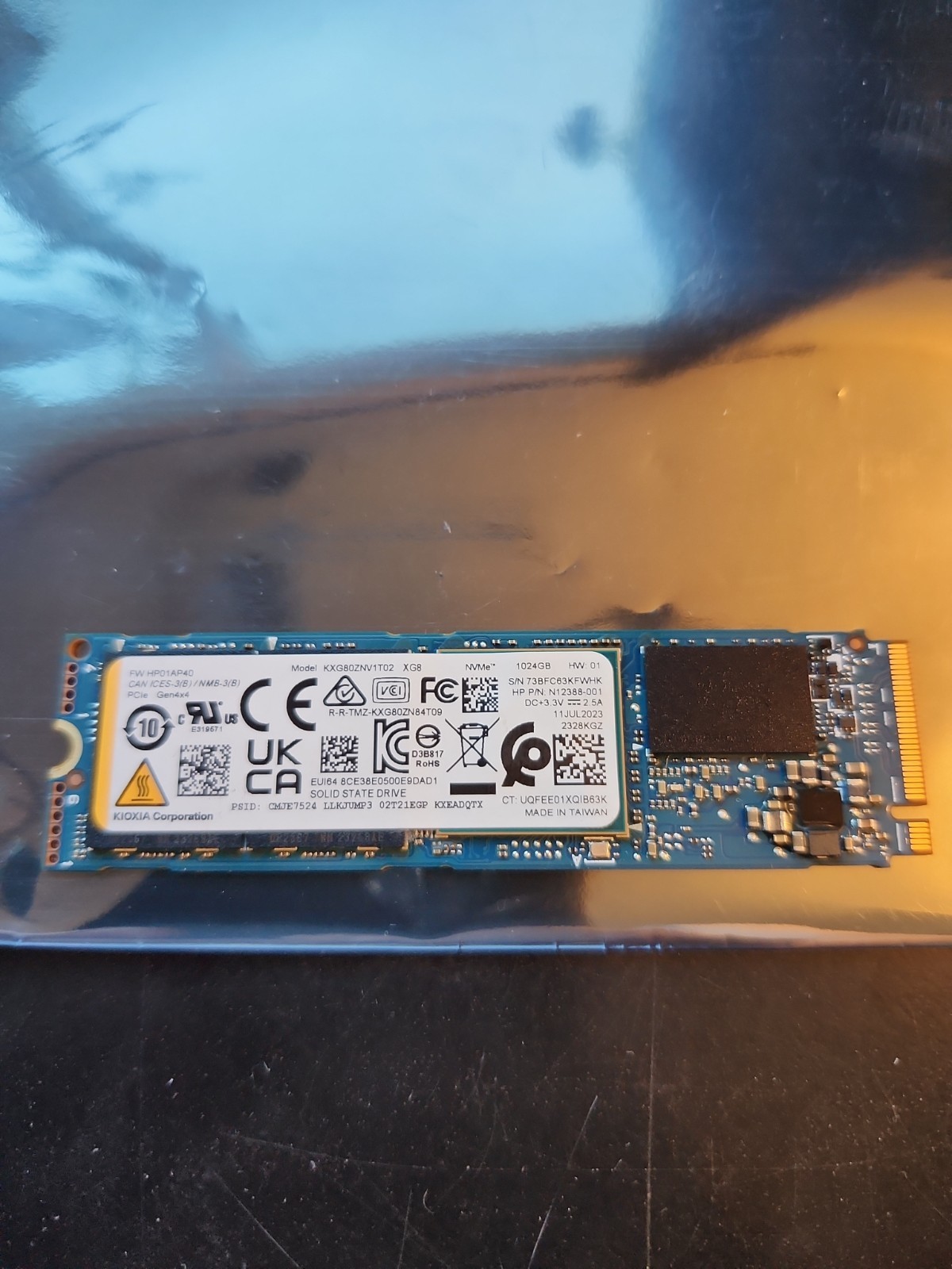 Kioxia KXG80ZNV1T02 XH8 1TB NVMe PCIe M.2 2280 SSD – Tested Working
