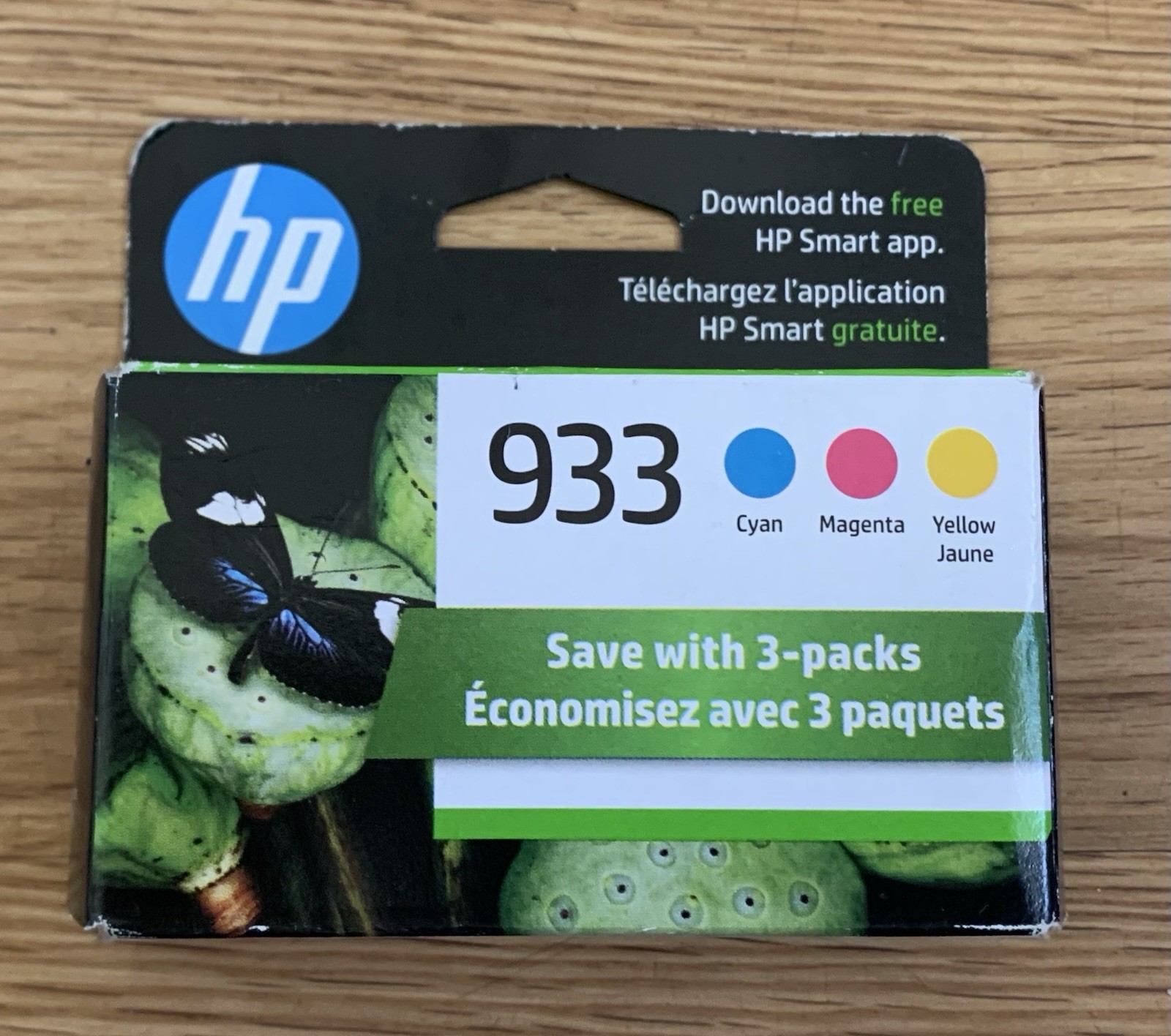 HP 933 Genuine 3-Pack Ink Cartridges Cyan Magenta Yellow Exp. June 2027