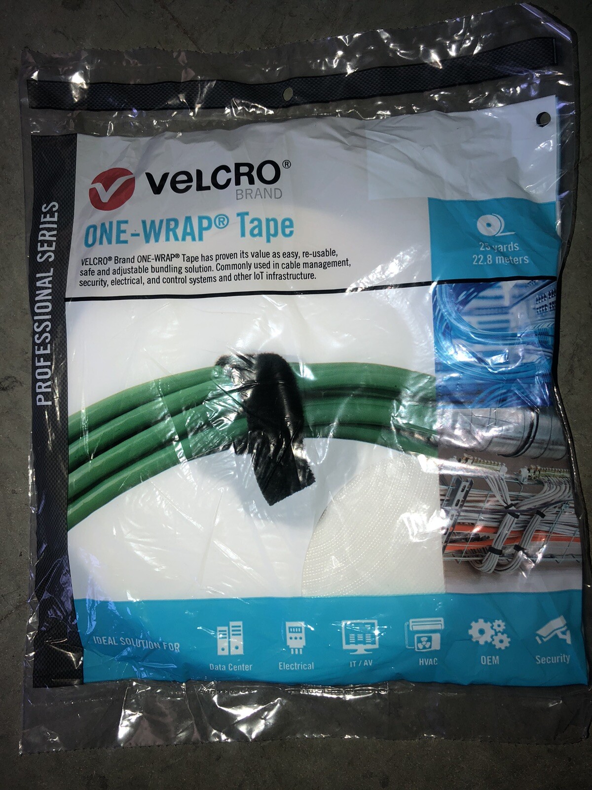 Velcro One Wrap Tape Professional Series 25 Yards x 3/4" White 31091 Genuine OEM