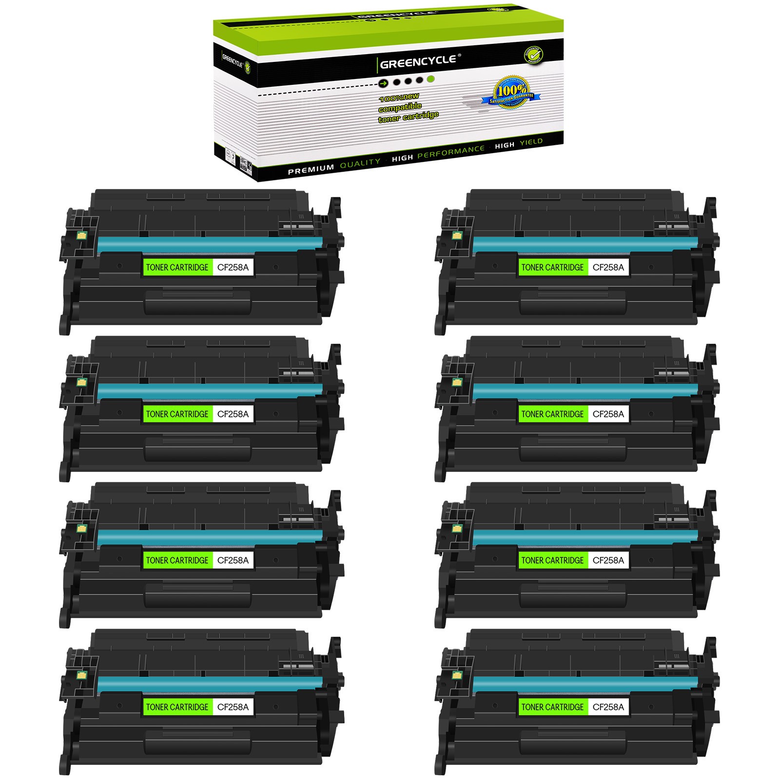 8PK CF258A Toner WITH CHIP For HP 58A LaserJet Pro M404n M404dn MFP M428fdw