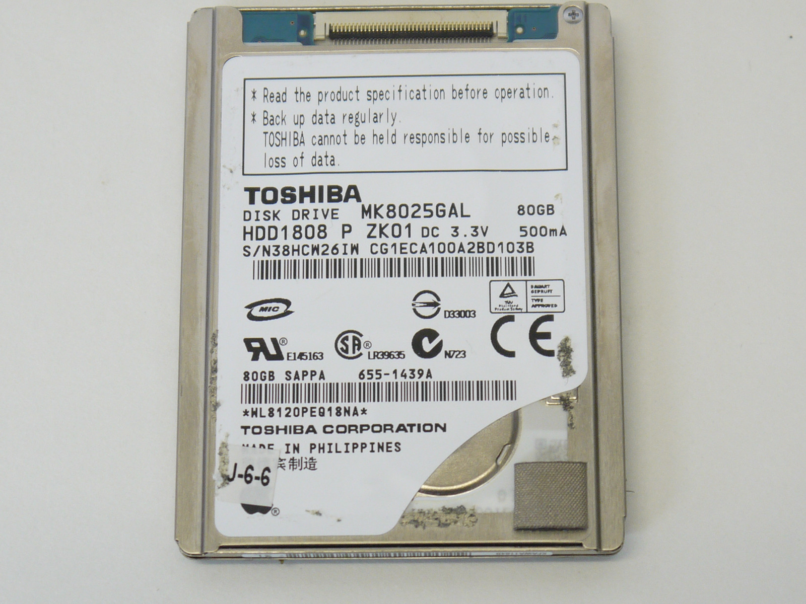 1.8" Samsung HS082HB 80GB IDE HDD Hard Drive for Apple MacBook Air 13" A1237
