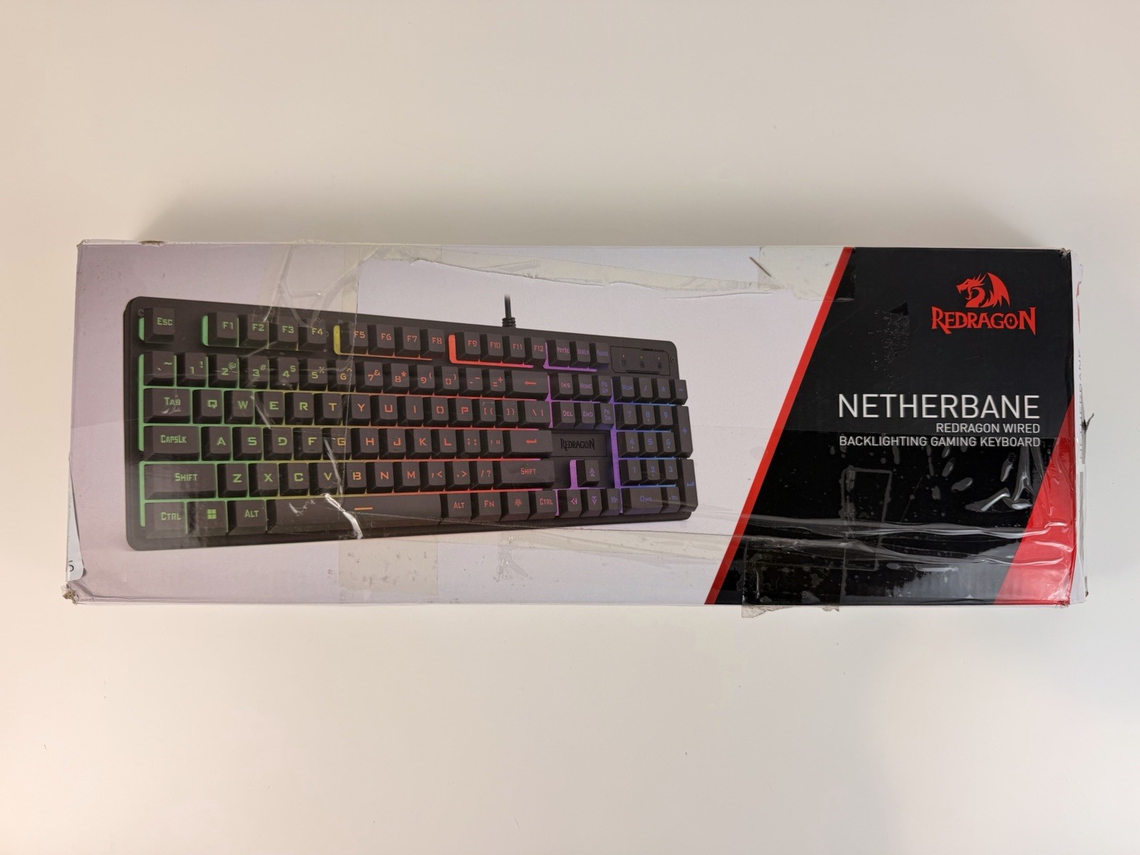 Redragon Netherbane K521 Upgrade Rainbow Led Gaming Keyboard 104 Keys