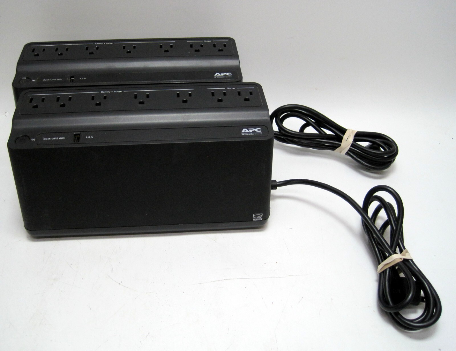 Set of 2 - APC Schneider Electric Back-UPS 600VA BE600M1 Tested W/Good Battery