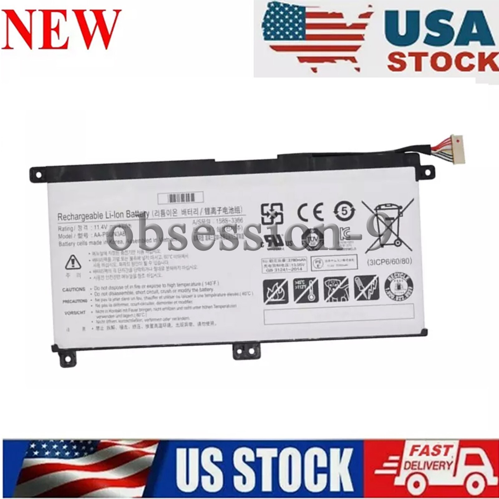 Tablet Battery AA-PBUN3AB for Samsung NP530E5M NP530E5M-X02US NP550XTA-K01US