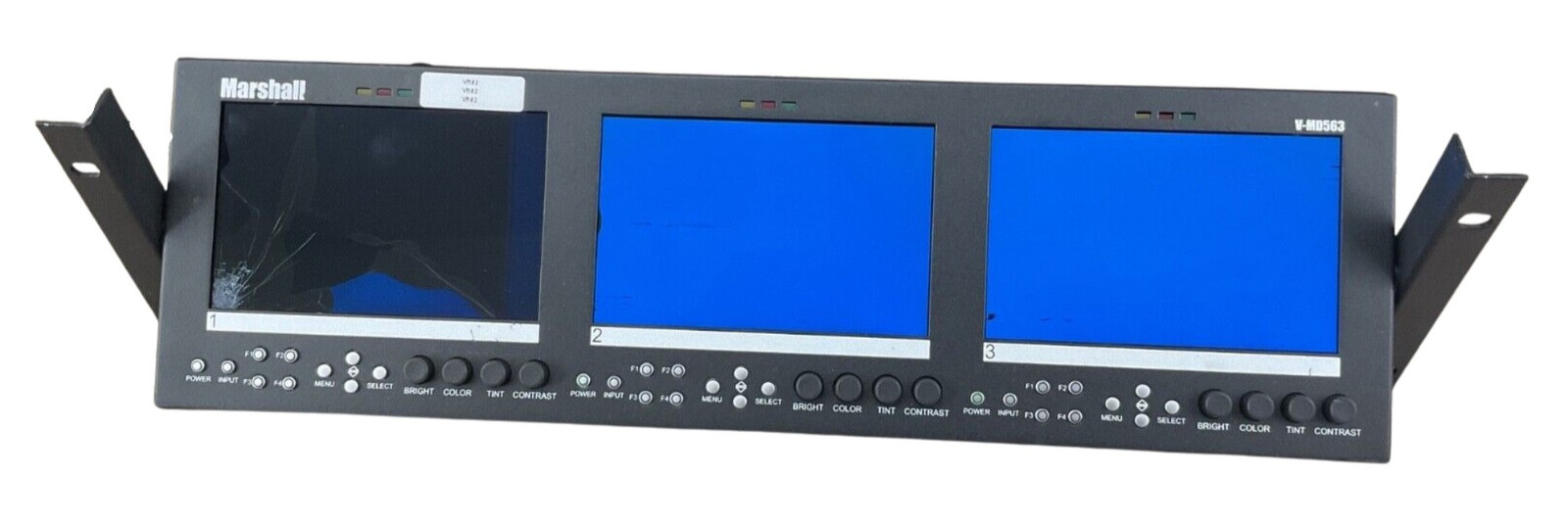 Marshall V-MD563 Triple 5.6" LCD Rack-Mount Monitor 1280x800 — For Parts/Repair