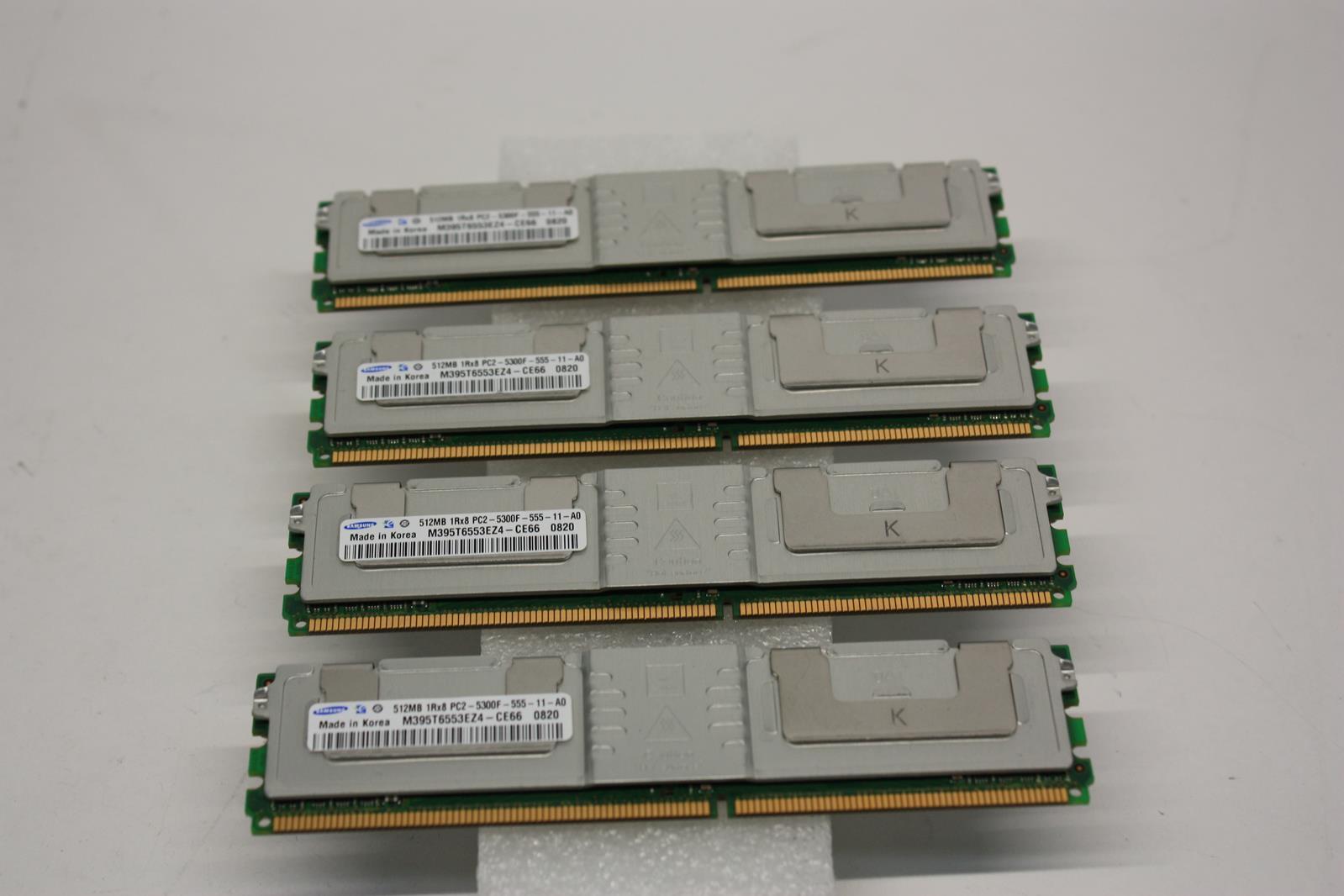 **LOT OF 4** SAMSUNG M395T6553EZ4-CE66 512MB 1RX8 PC2-5300F
