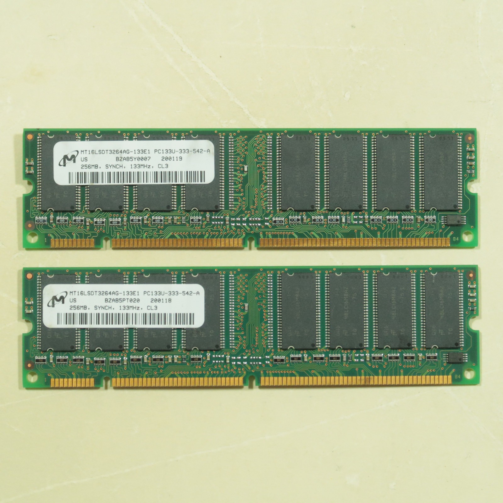 Micron 512MB (2 X 256MB) 133MHz 168-Pin Desktop SDR SDRAM RAM PC133 Non-ECC
