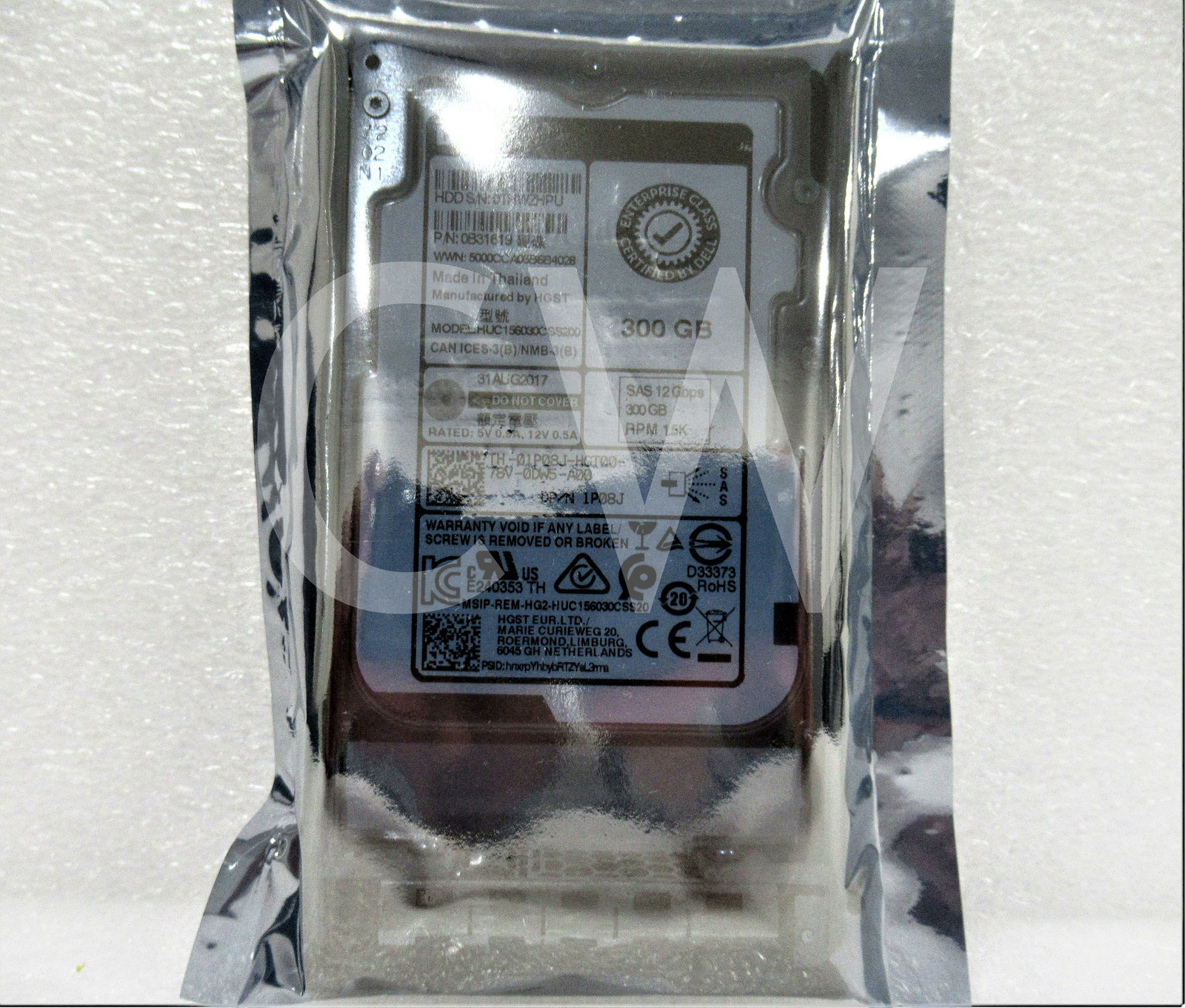 1P08J HUC156030CSS200 Dell ENTERPRISE 300GB 15KRPM 12Gbps 2.5"SAS HDD Hard Drive