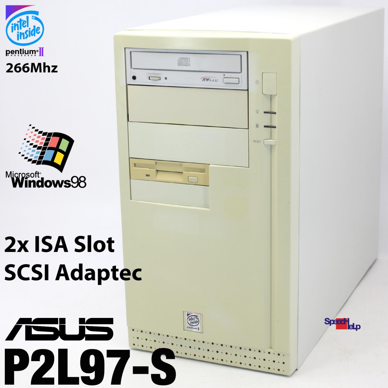 2x ISA Slot Computer ASUS P2L97-S SCSI AIC-7800 AHA-2940 Pentium II PC