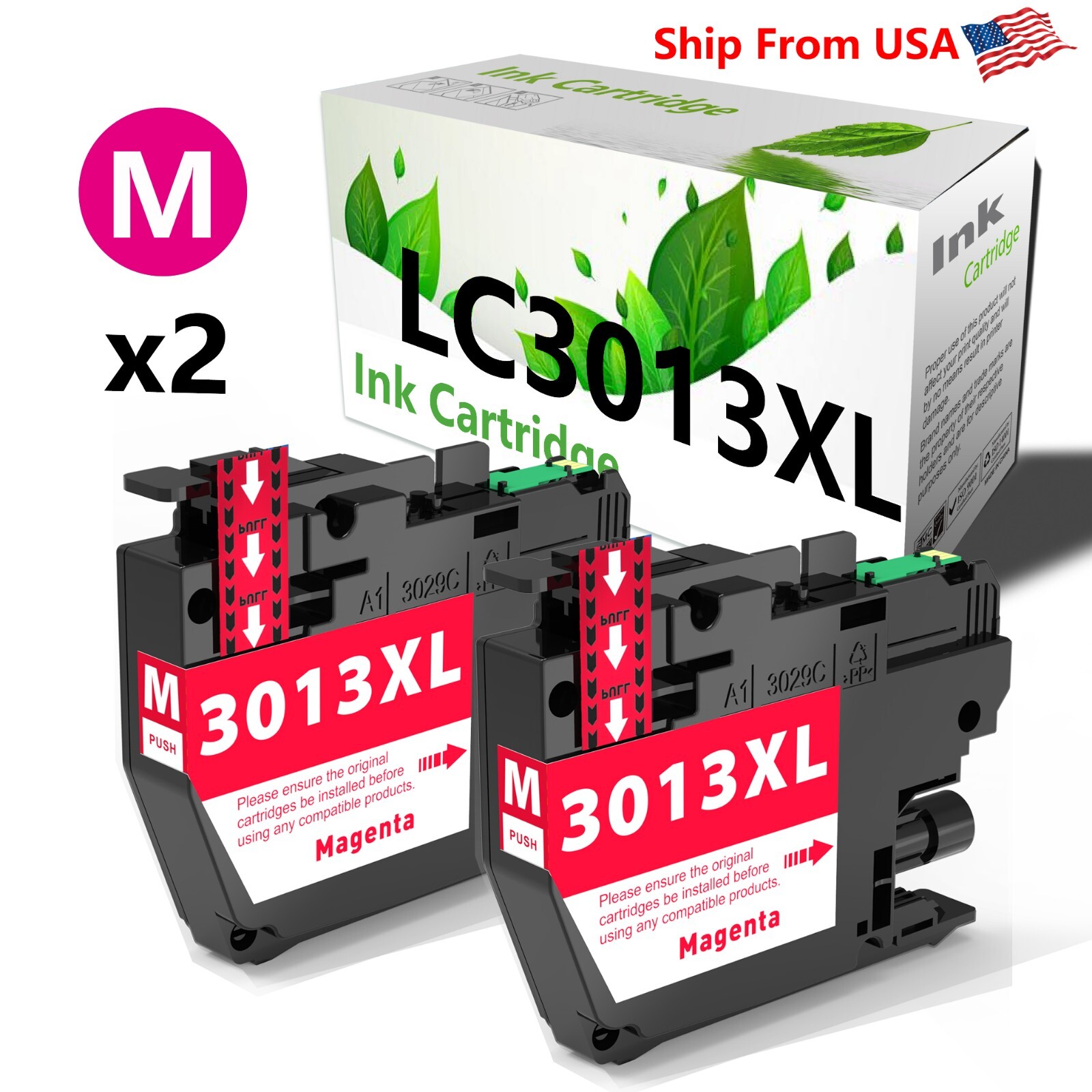 2PK replace for Brother LC3013 XL Ink Cartridge Magenta for MFC-J690DW MFCJ895DW